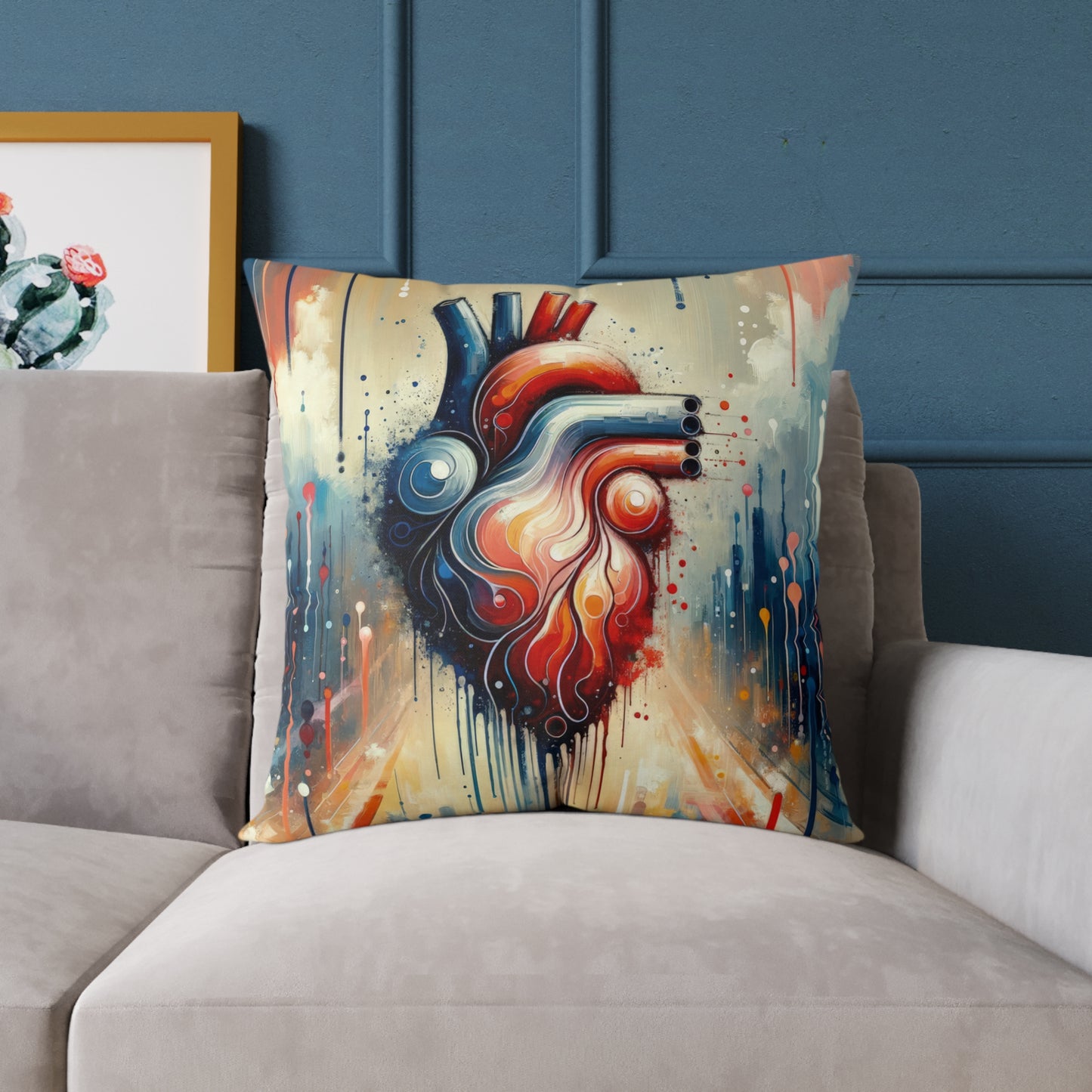 Rhythmic Heart Harmony Spun Polyester Pillow