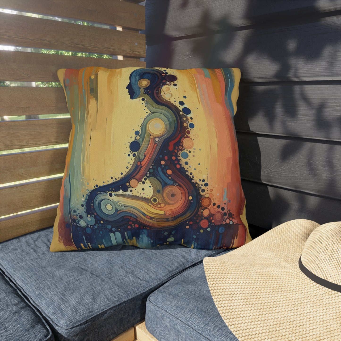 Patience Essence Tachism Outdoor Pillows