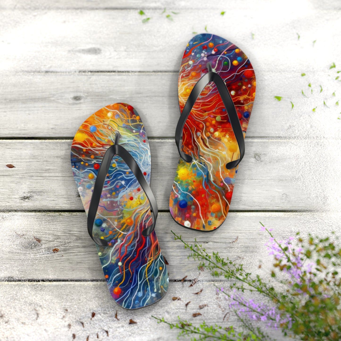 Emotive Yarn Explosion Flip Flops