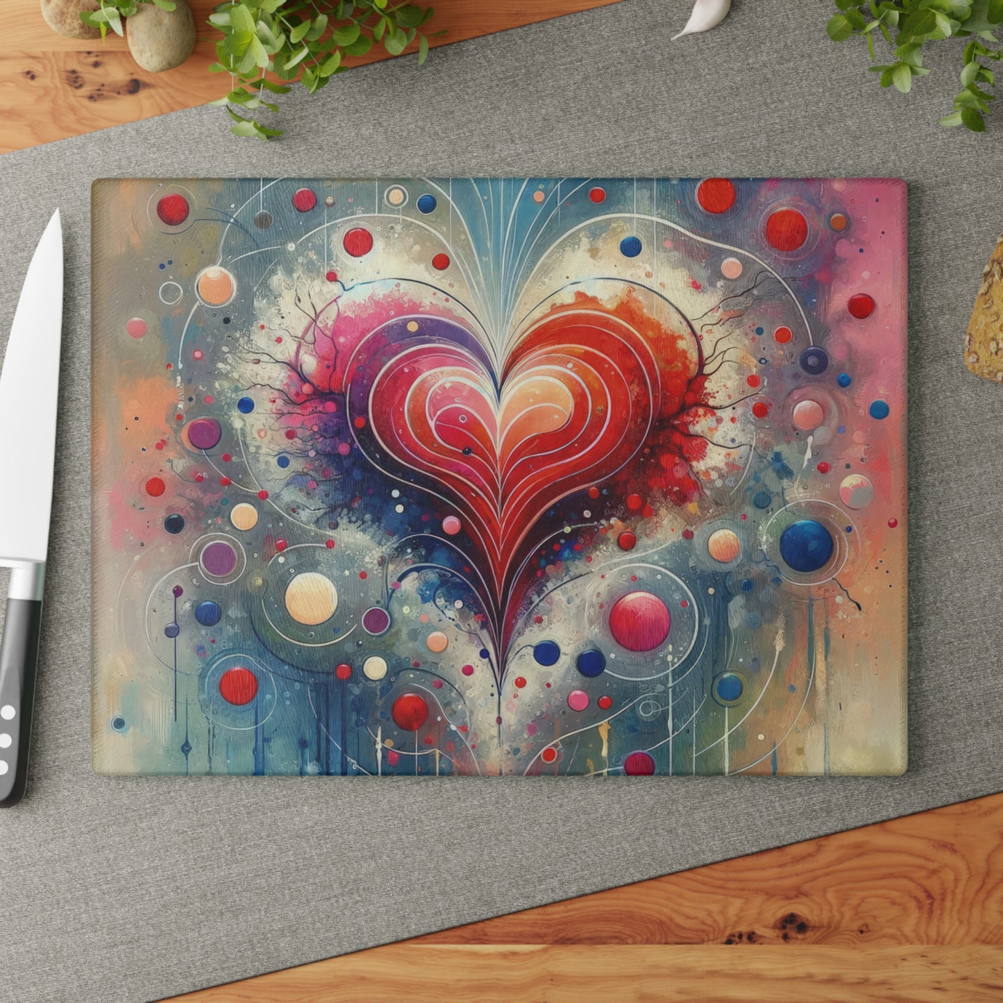 Emotional Physics Heart Glass Cutting Board