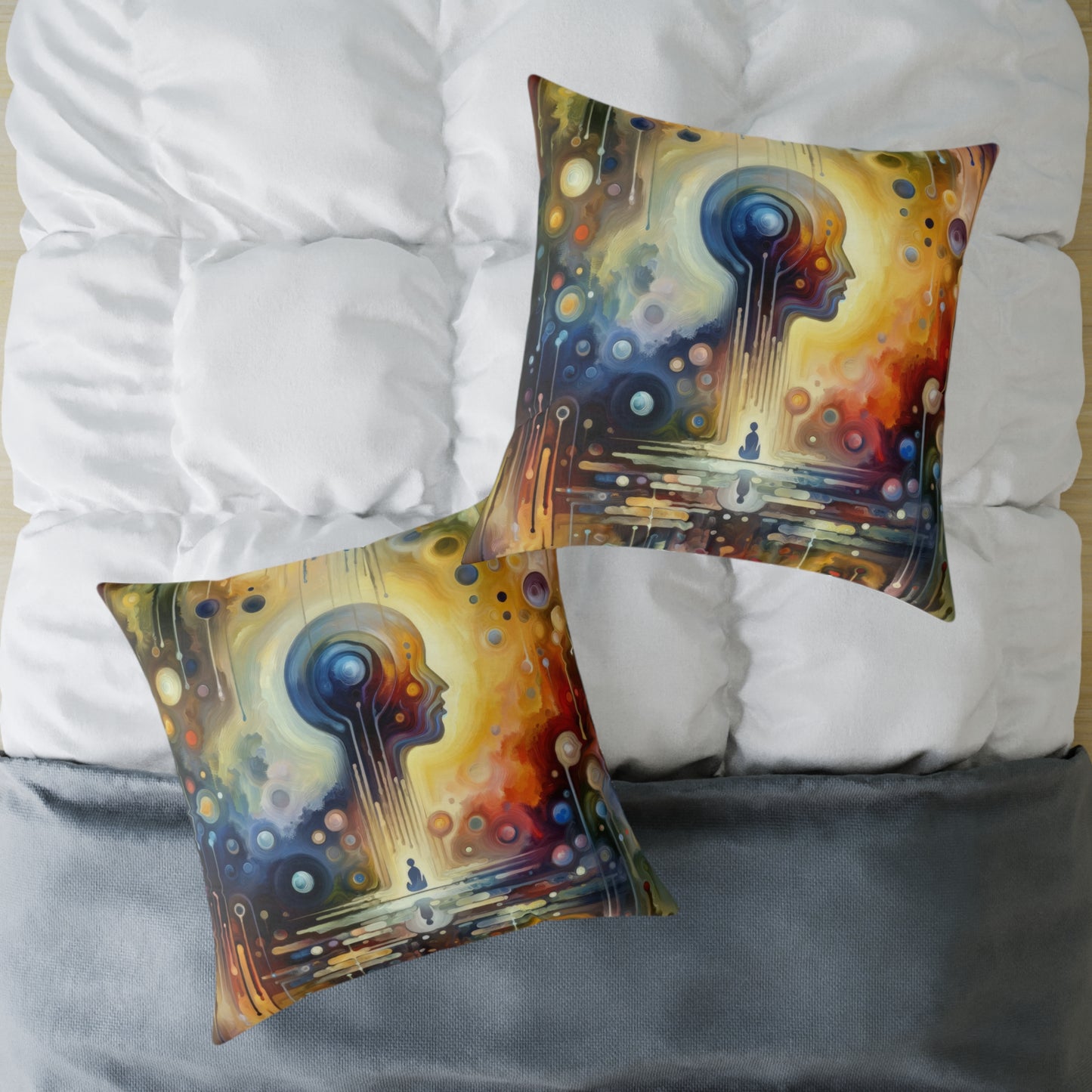Reflective Oneness Healing Spun Polyester Pillow