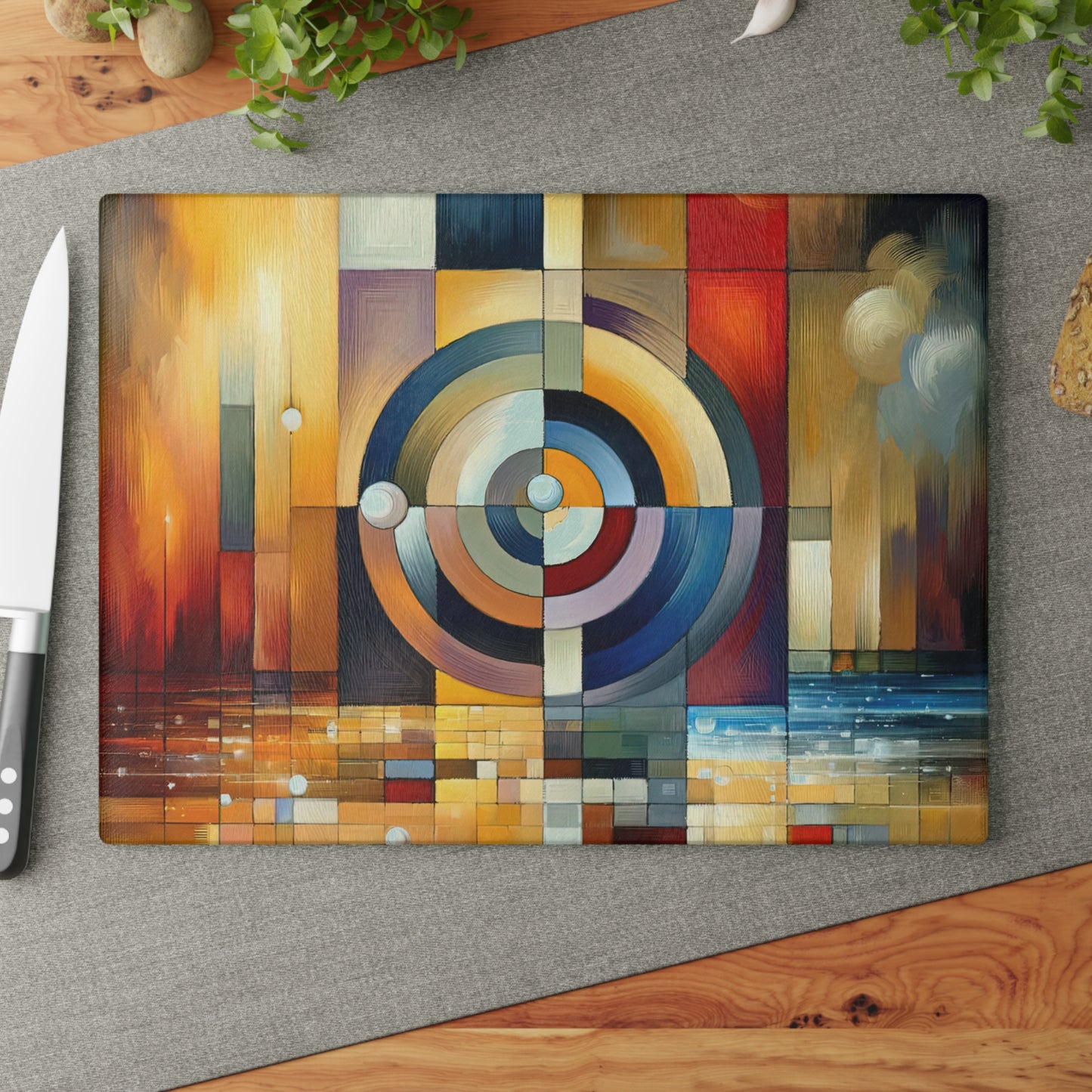 Oneness Through Tachism Glass Cutting Board