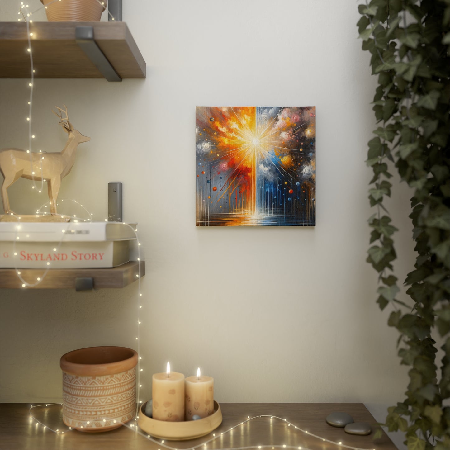 Luminous Abstract Tachism Canvas Photo Tile