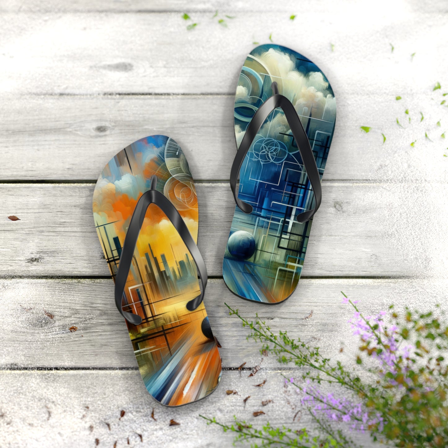 Digital Spiritual Journey Flip Flops