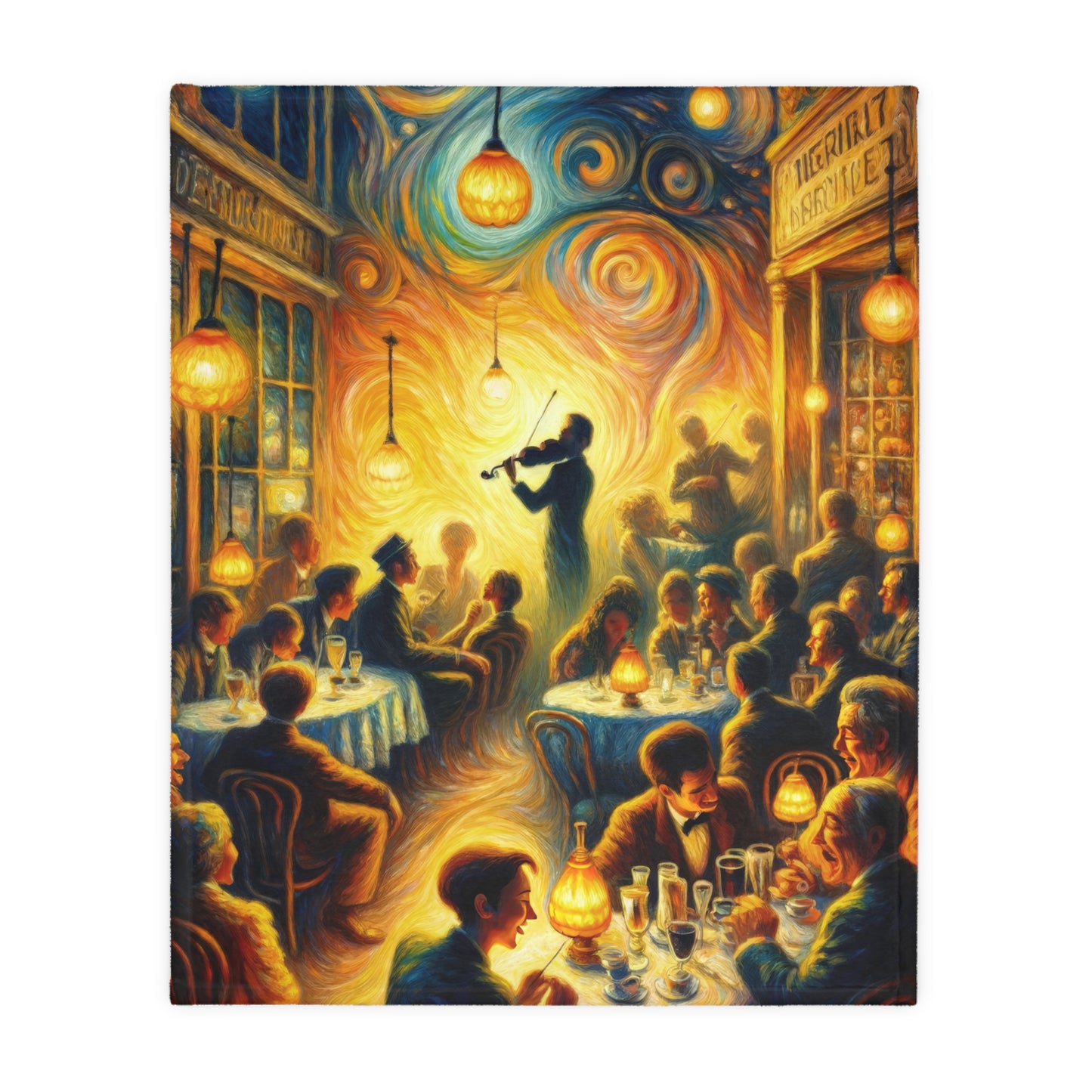 Bistro Emotive Entry Velveteen Microfiber Blanket (Two-sided print)