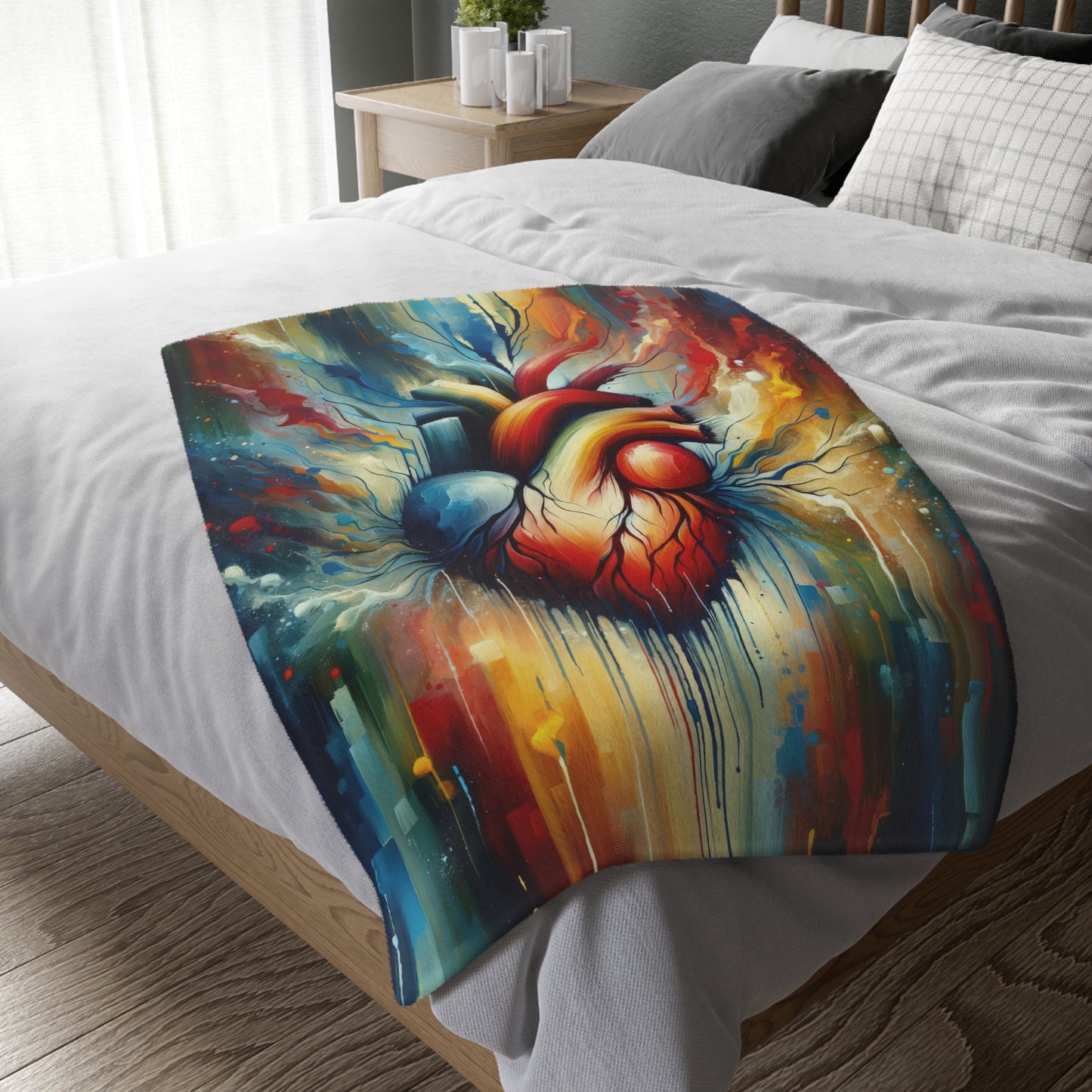 Humanity Heart Unveiled Velveteen Microfiber Blanket (Two-sided print)