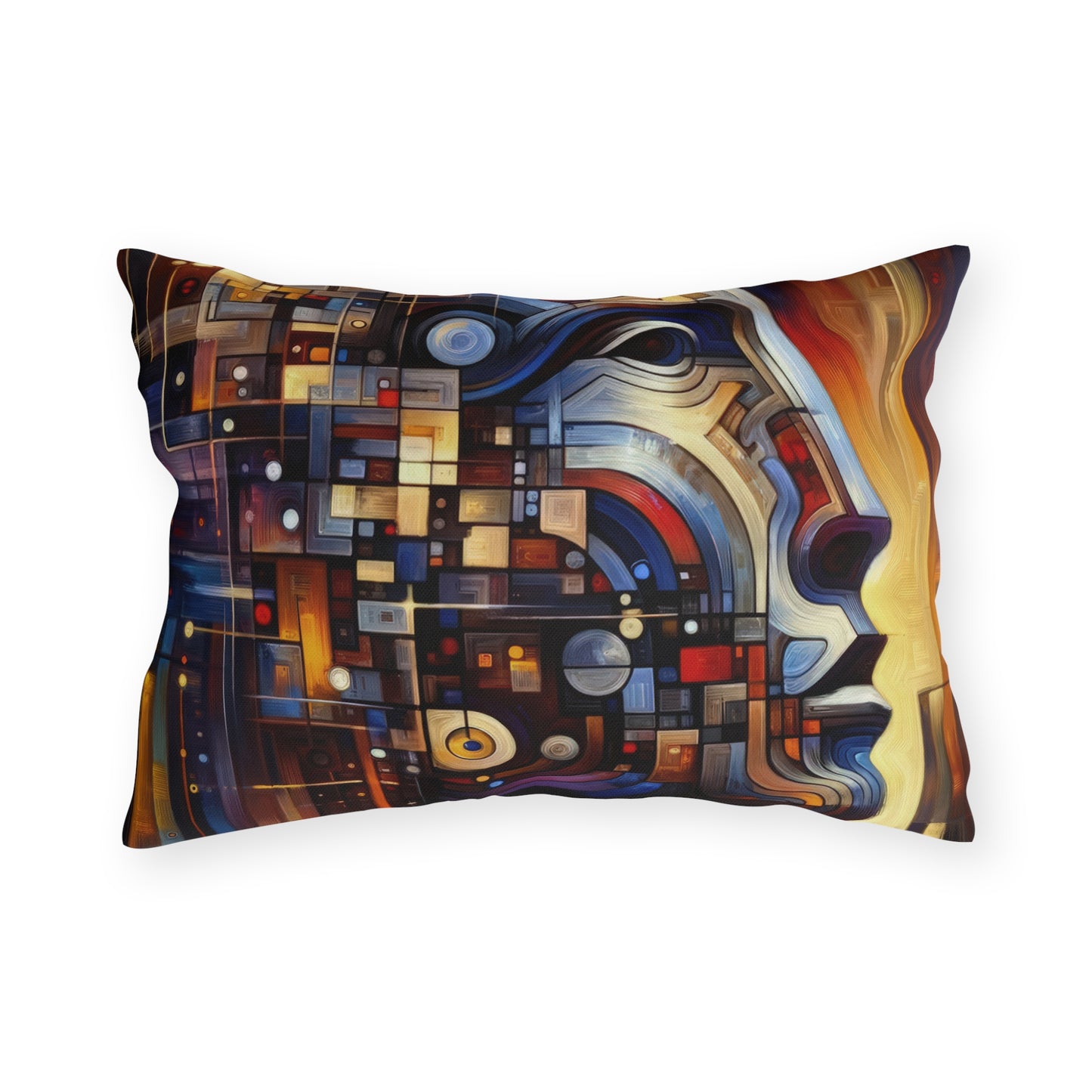 Reflective Tachism Shield Outdoor Pillows