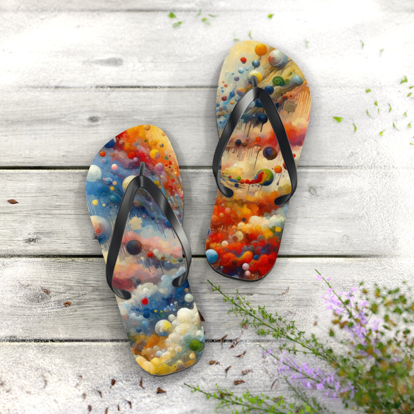 Choices Tachism Canvas Flip Flops