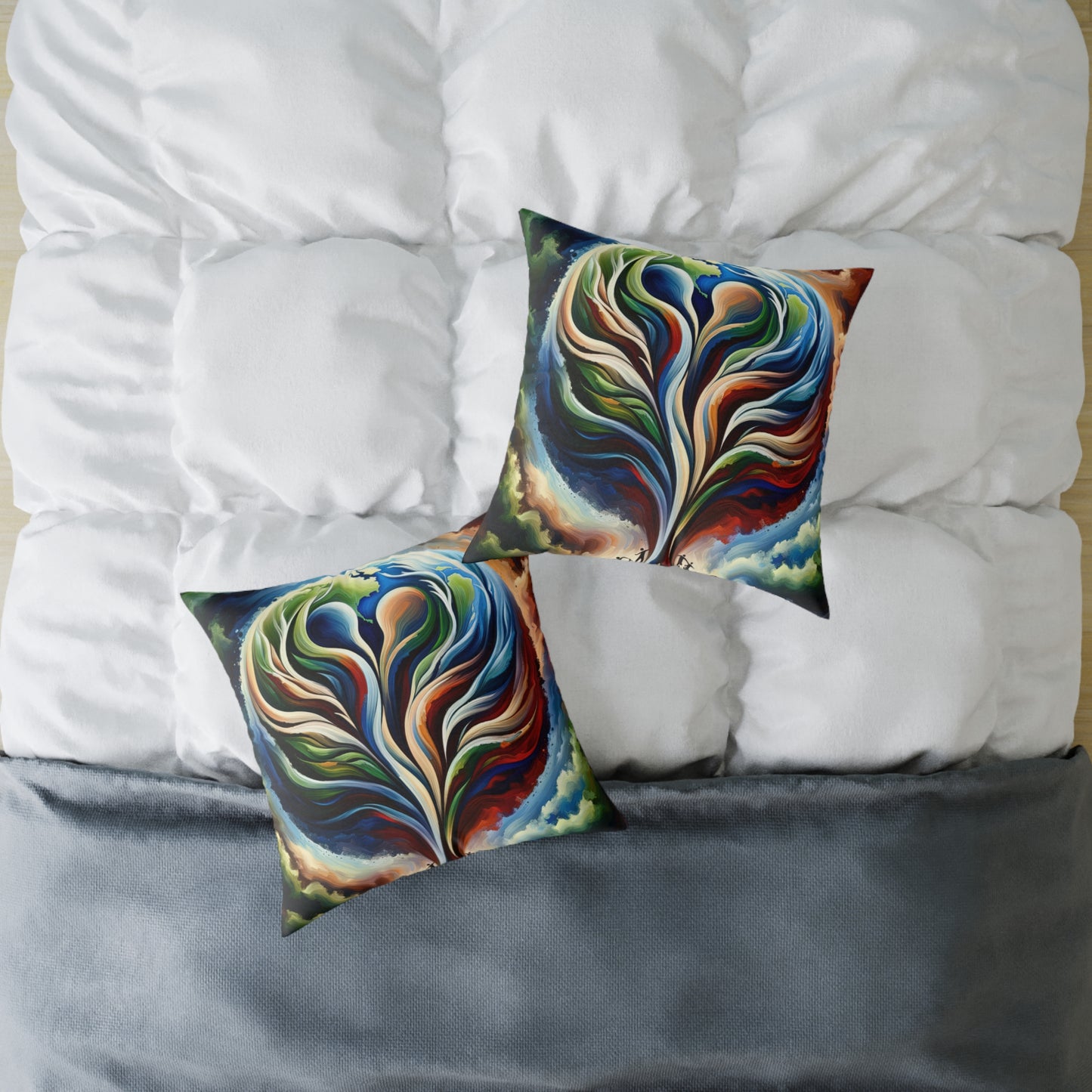 Interconnected Earth Advocates Spun Polyester Pillow