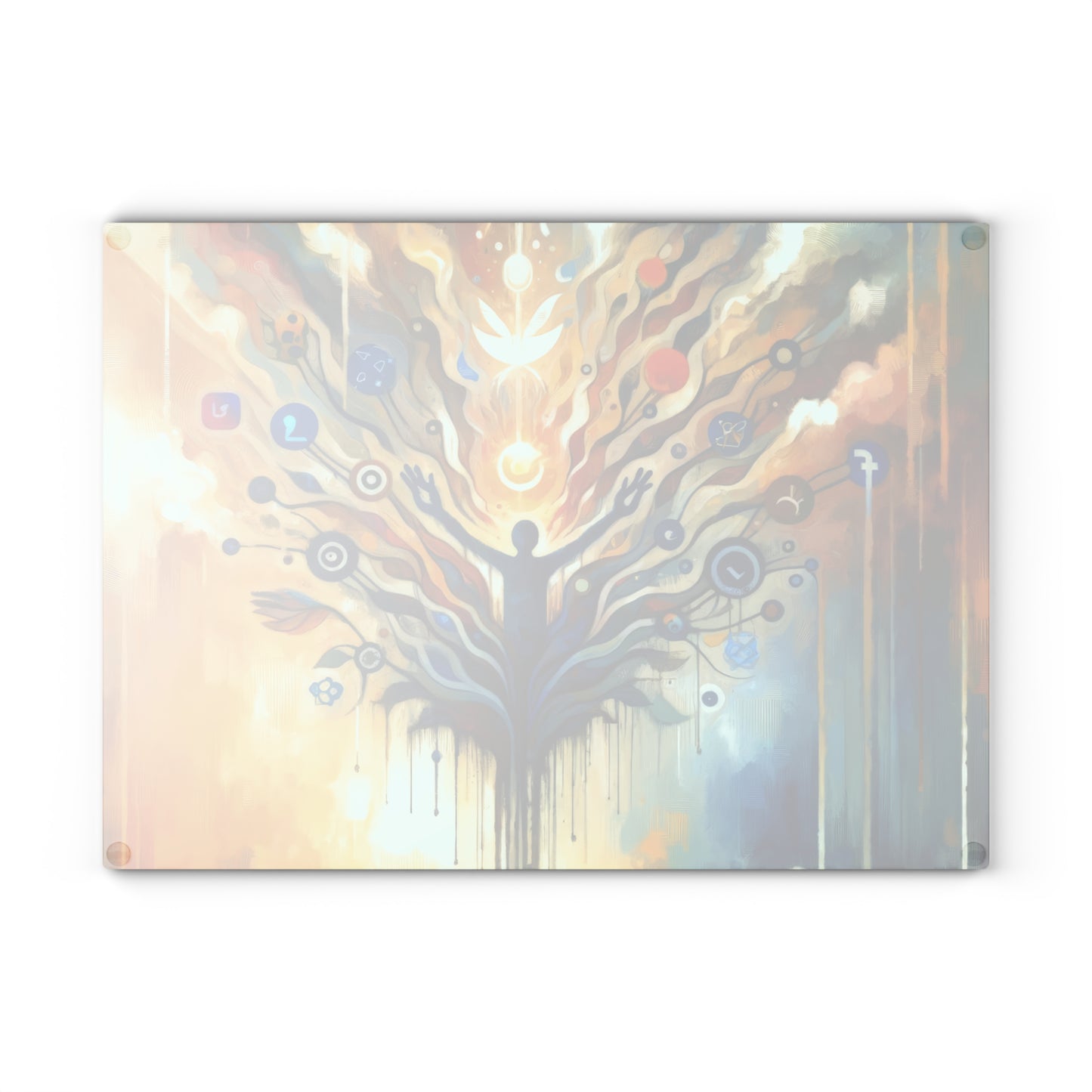 Reflective Digital Meditation Glass Cutting Board