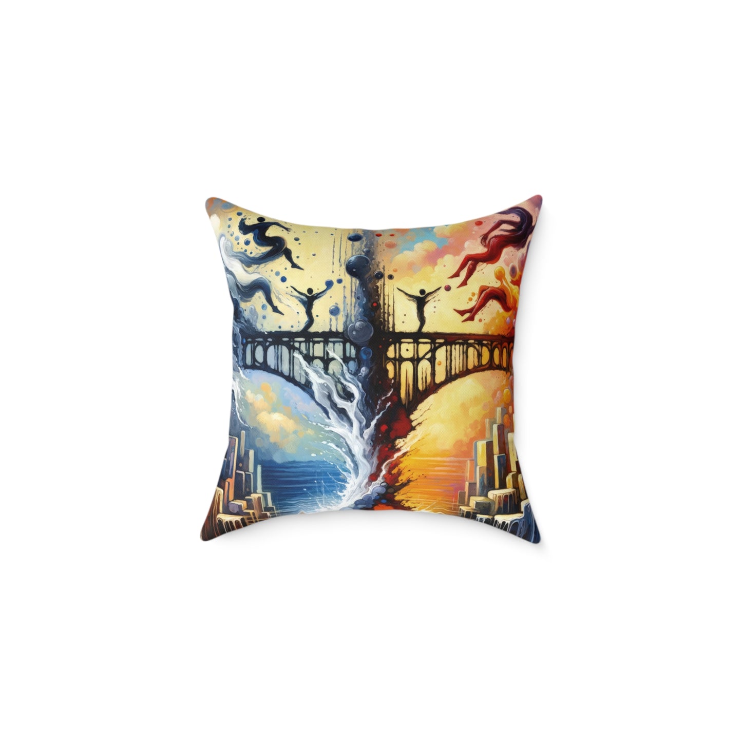 Faithful Diving Bridges Spun Polyester Pillow