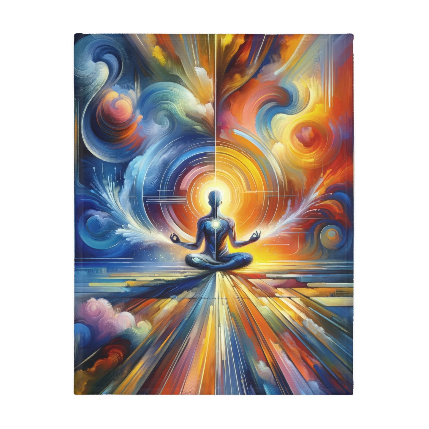 Techno Spiritual Synthesis Velveteen Microfiber Blanket (Two-sided print)