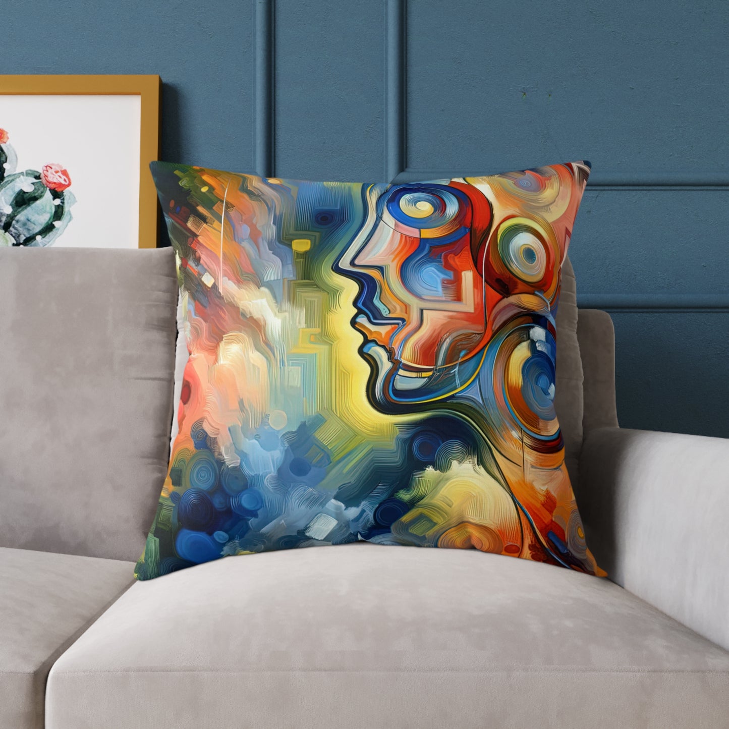 Emotional Perception Abstract Spun Polyester Pillow