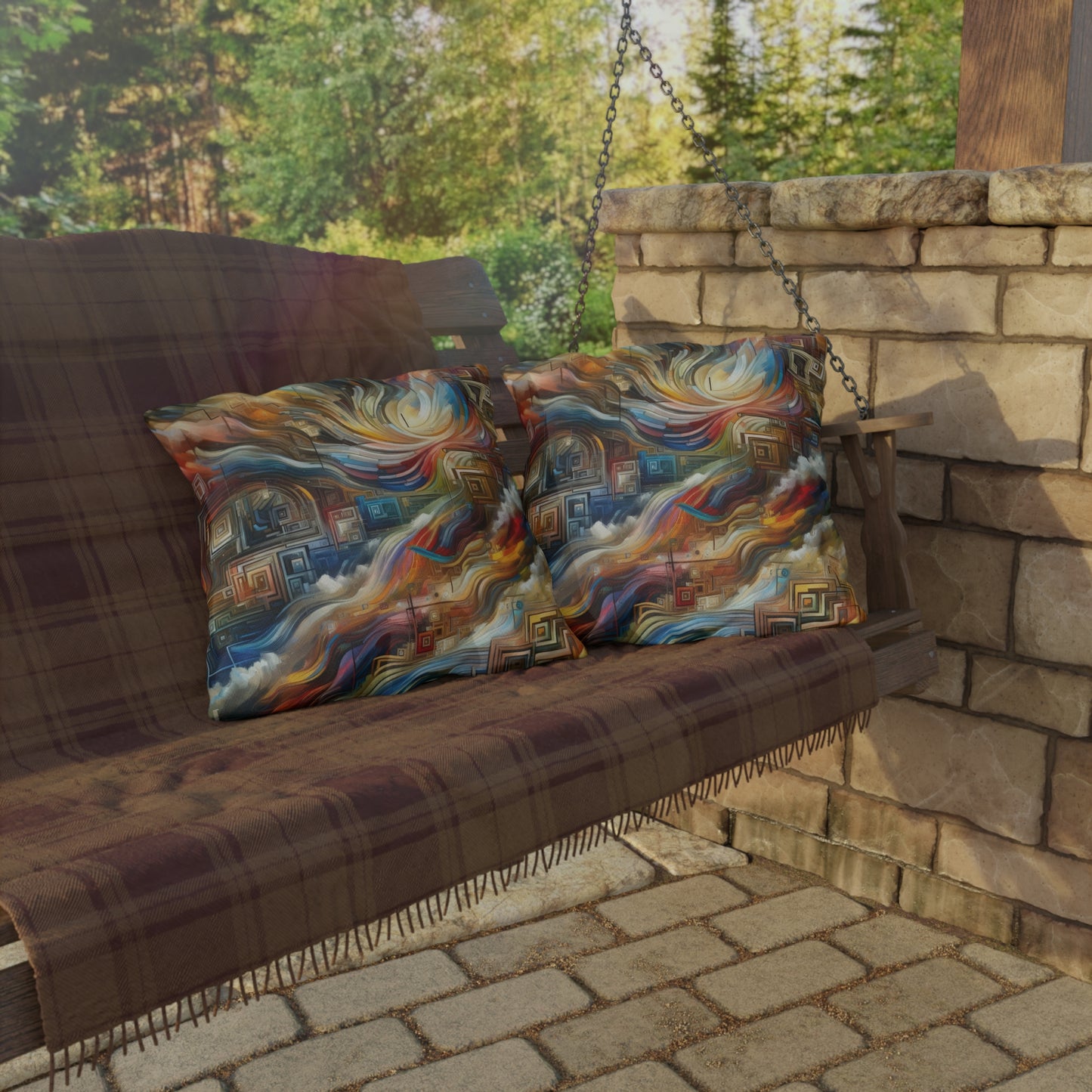 Woven Progress Tapestry Outdoor Pillows