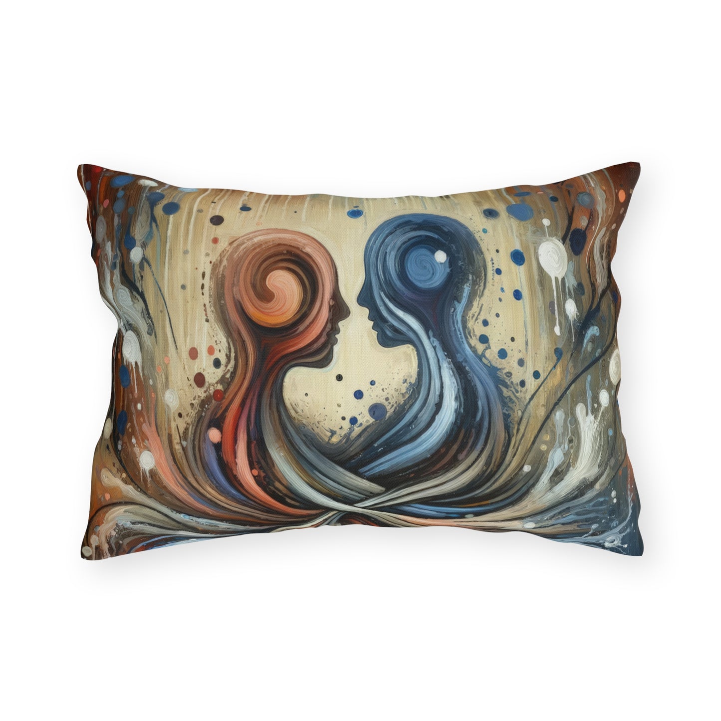 Empathic Connection Tachism Outdoor Pillows
