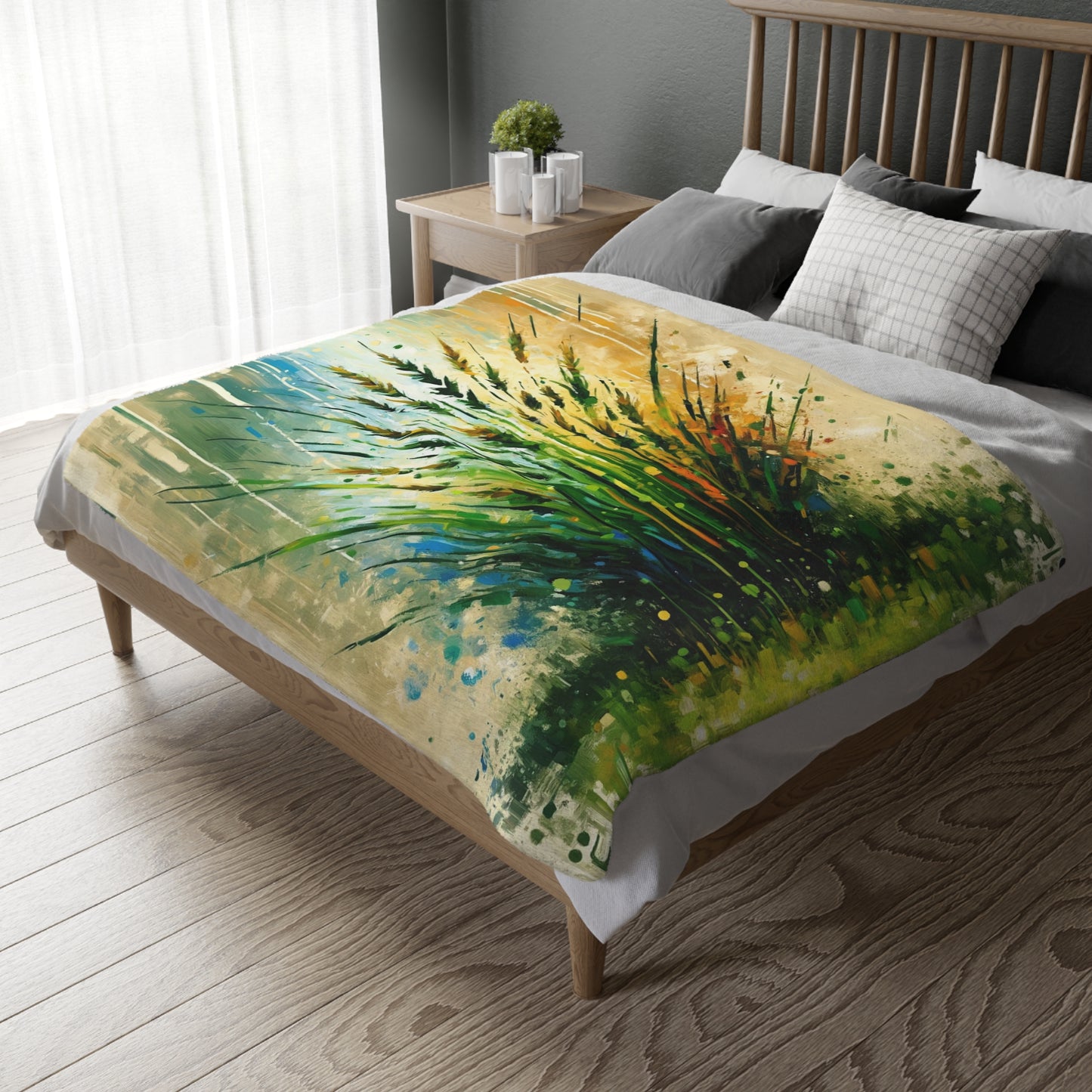 Grass Testament Change Velveteen Microfiber Blanket (Two-sided print)