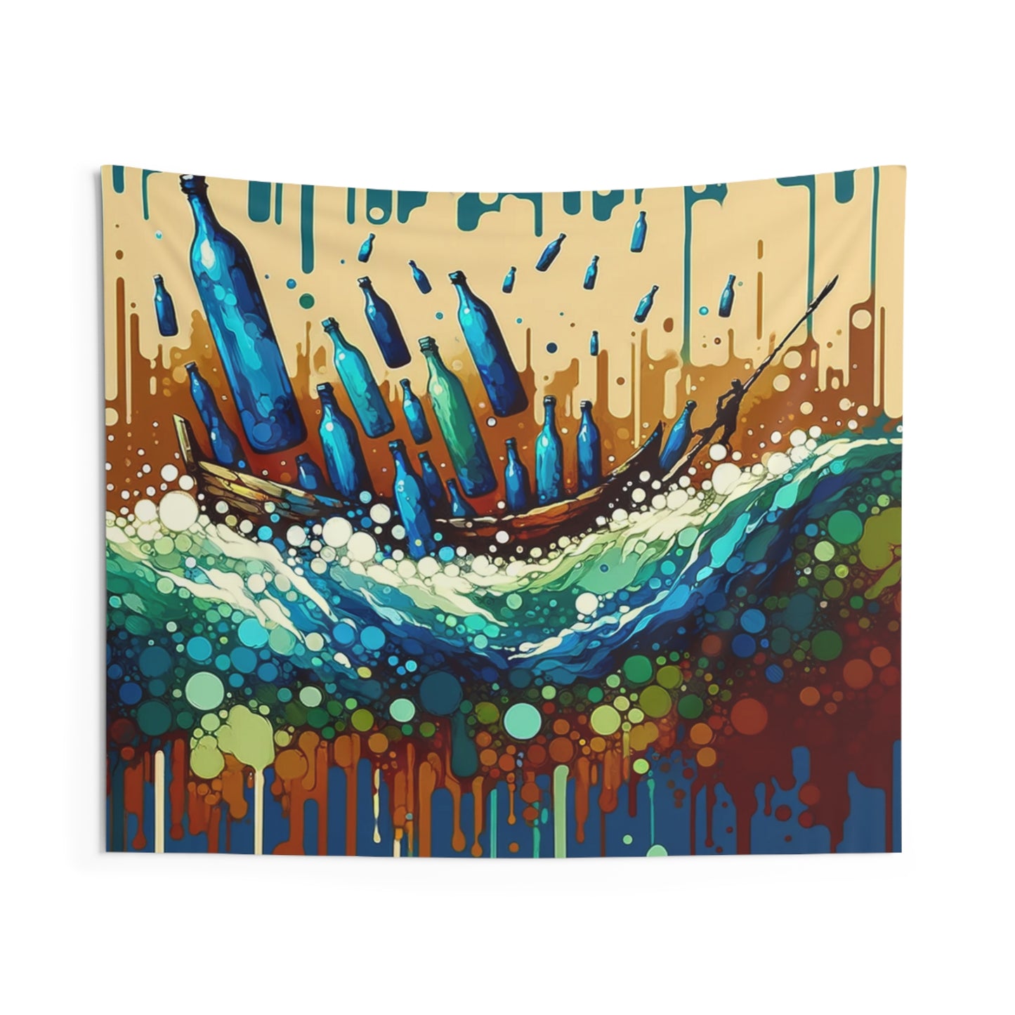 Oceanic Bottle Rescue Indoor Wall Tapestries