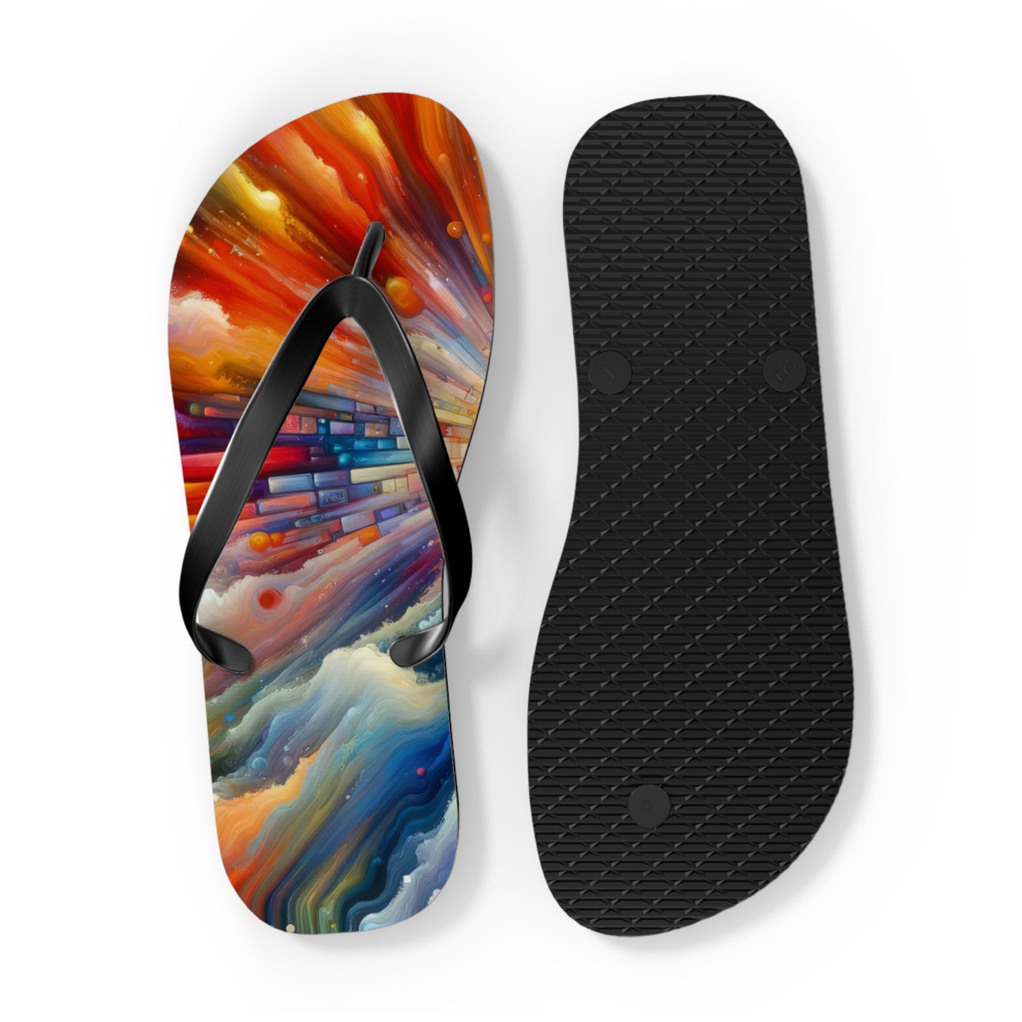 Kaleidoscopic Tachism Breath Flip Flops