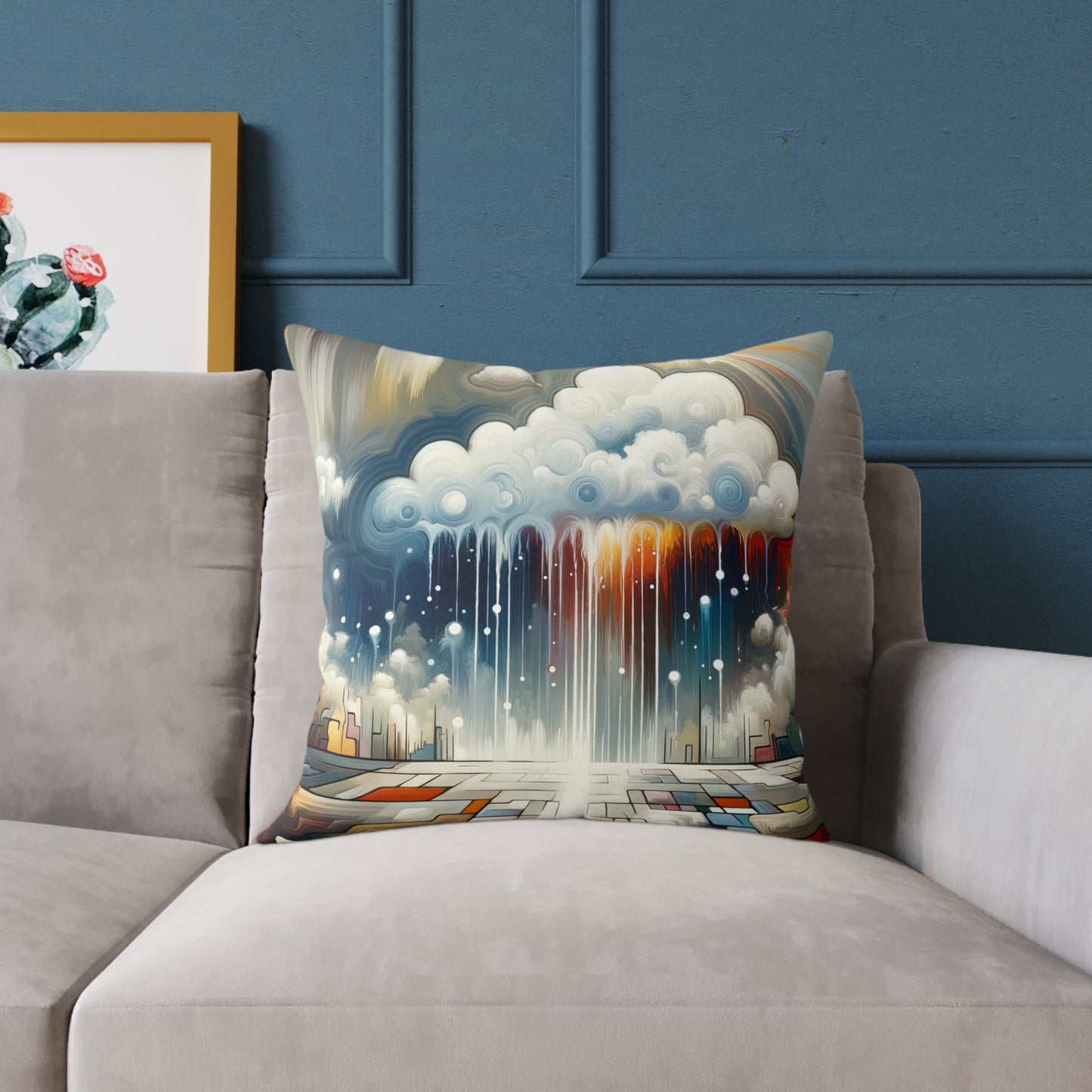 Grounding Silver Clouds Spun Polyester Pillow