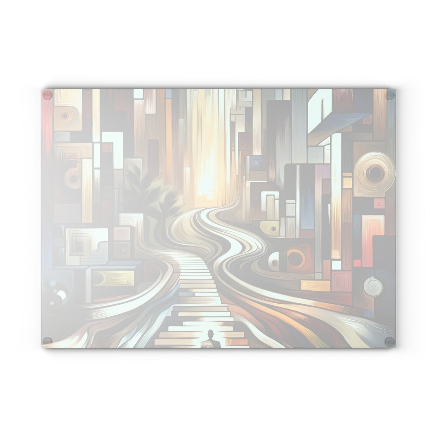 Relatable Journey Abstraction Glass Cutting Board