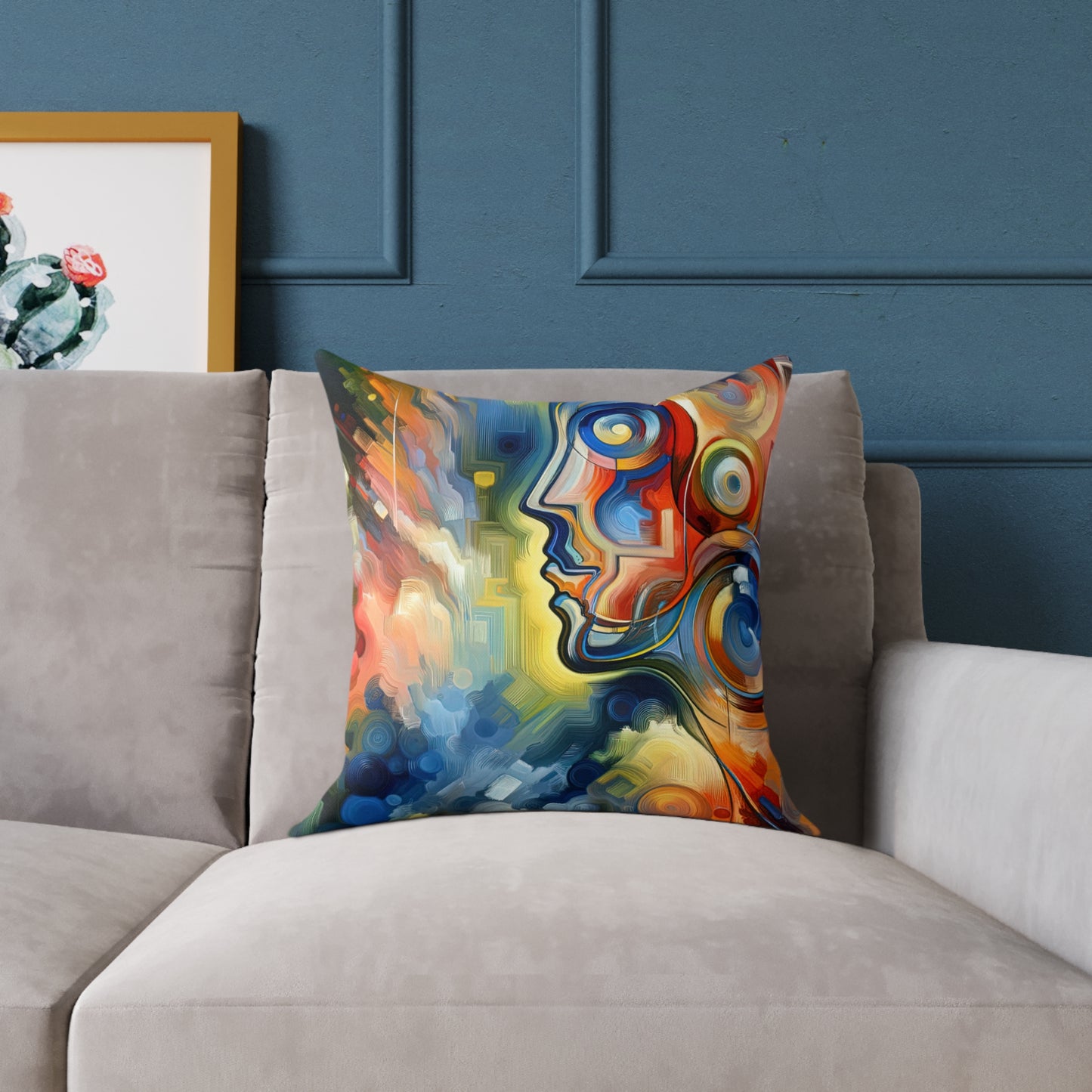 Emotional Perception Abstract Spun Polyester Pillow