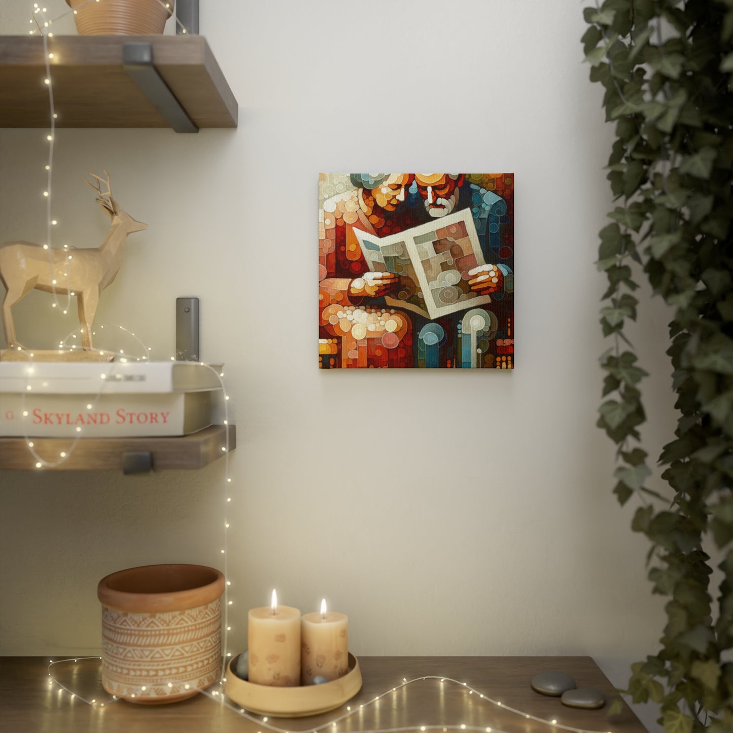 Elderly Unity Tachism Canvas Photo Tile