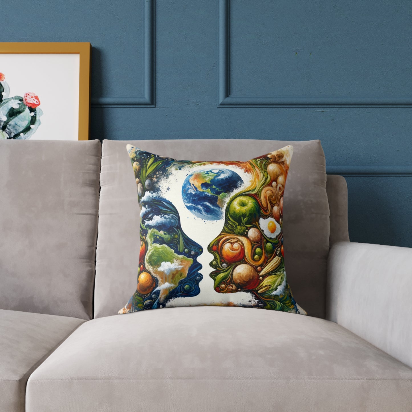 Earthly Dialogue Feast Spun Polyester Pillow