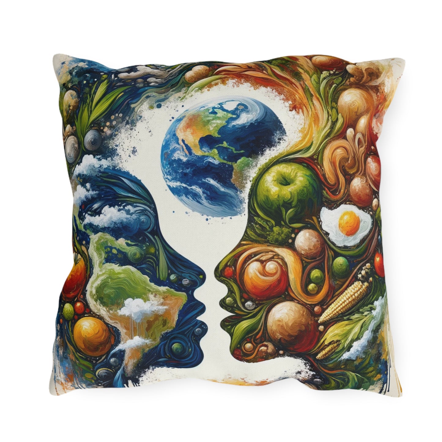 Earthly Dialogue Feast Outdoor Pillows