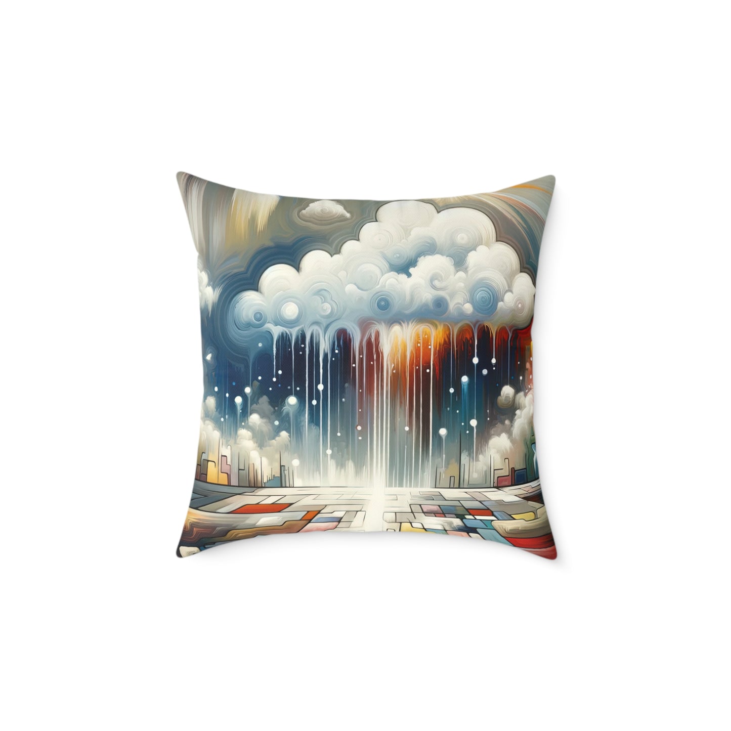 Grounding Silver Clouds Spun Polyester Pillow