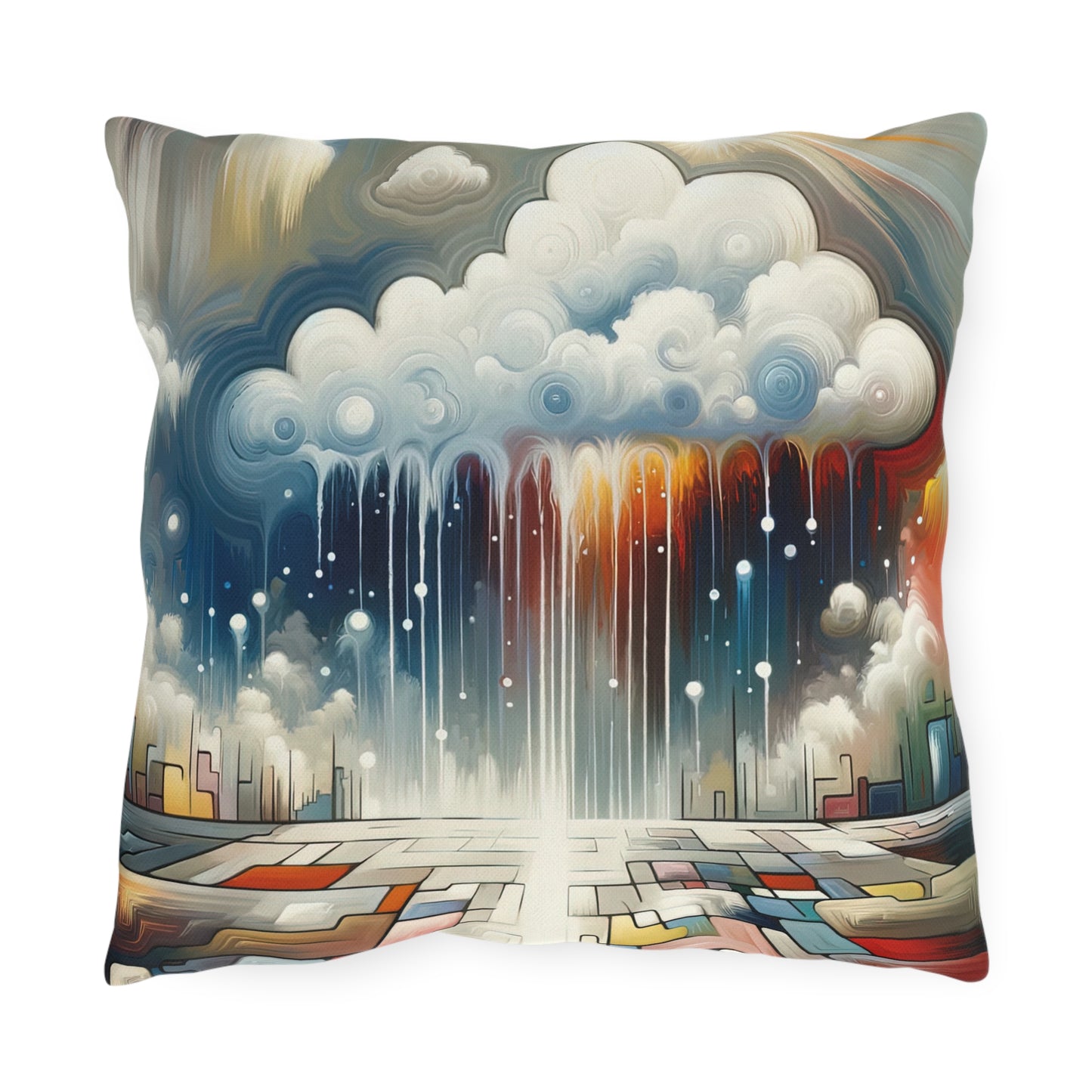 Grounding Silver Clouds Outdoor Pillows