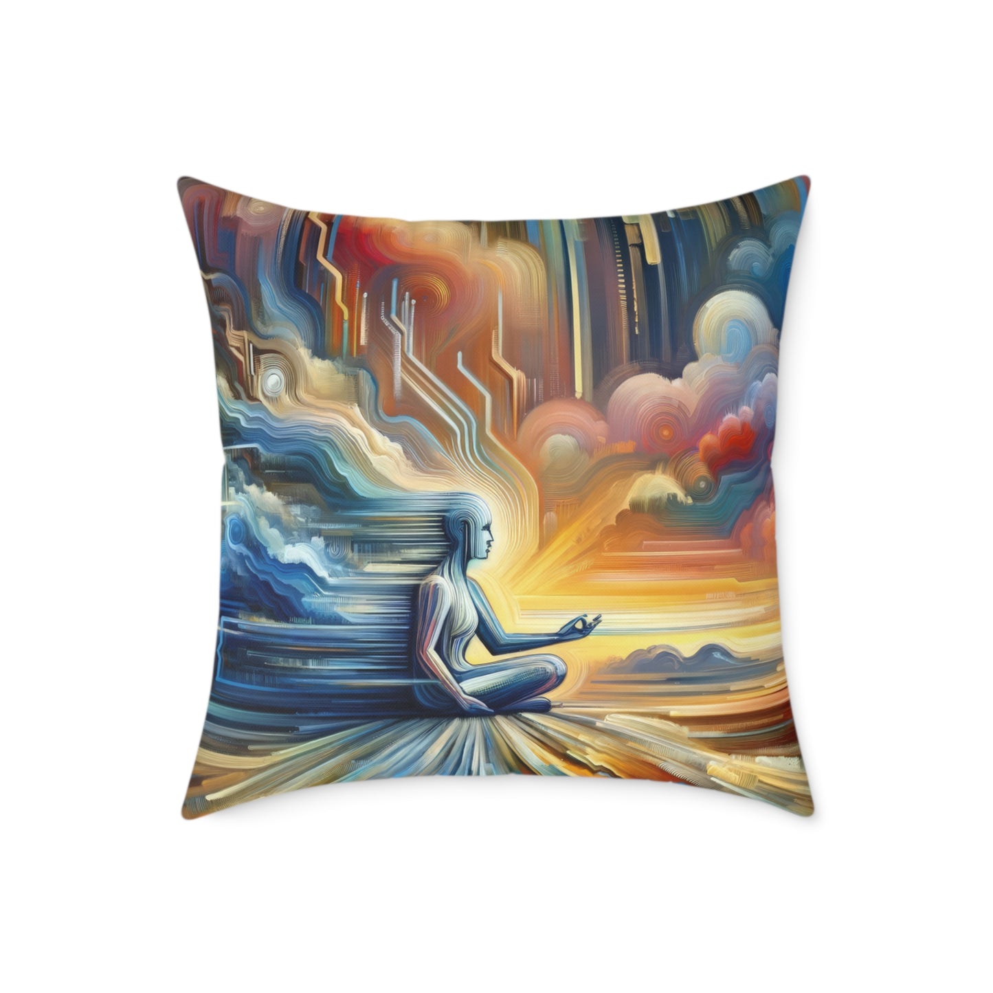 Eternal Digital Meditation Spun Polyester Pillow