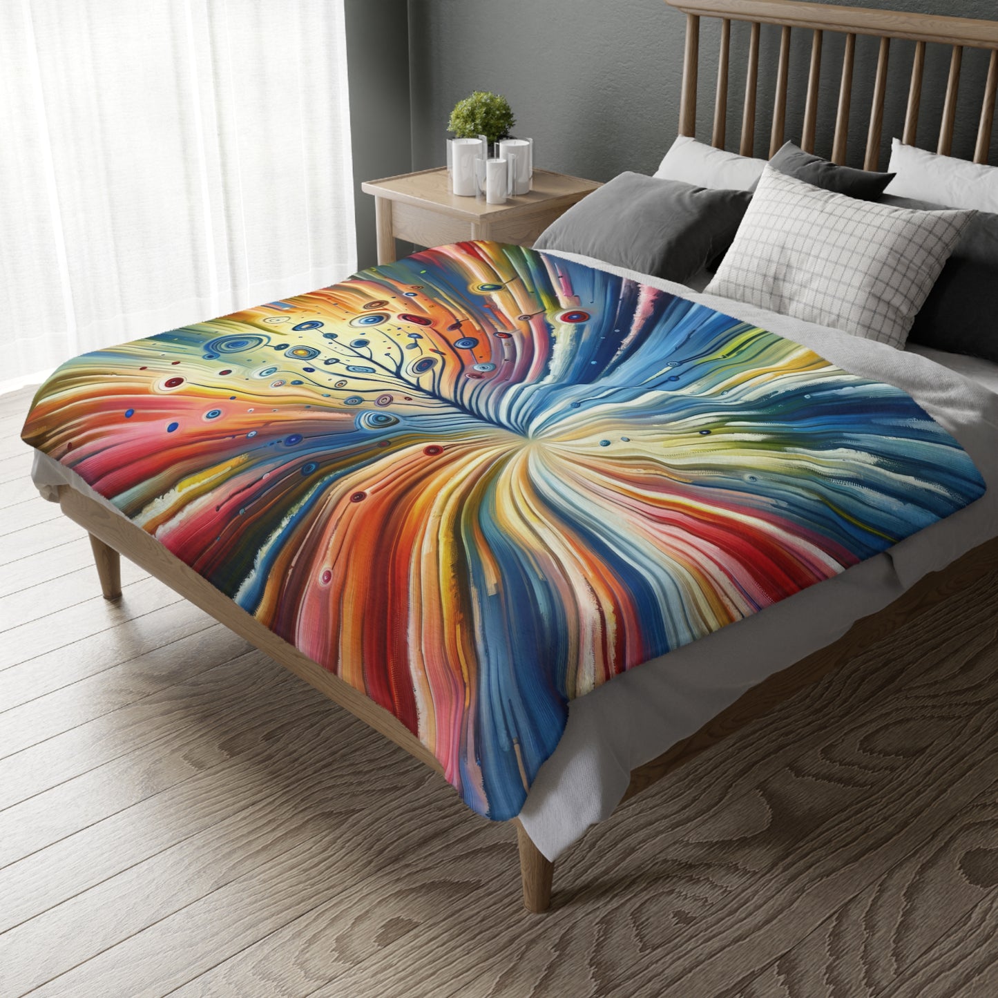 Sustainable Ripple Abstract Velveteen Microfiber Blanket (Two-sided print)