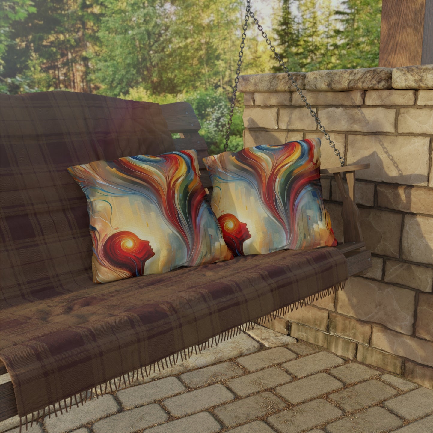 Empathetic Spiral Dialogue Outdoor Pillows