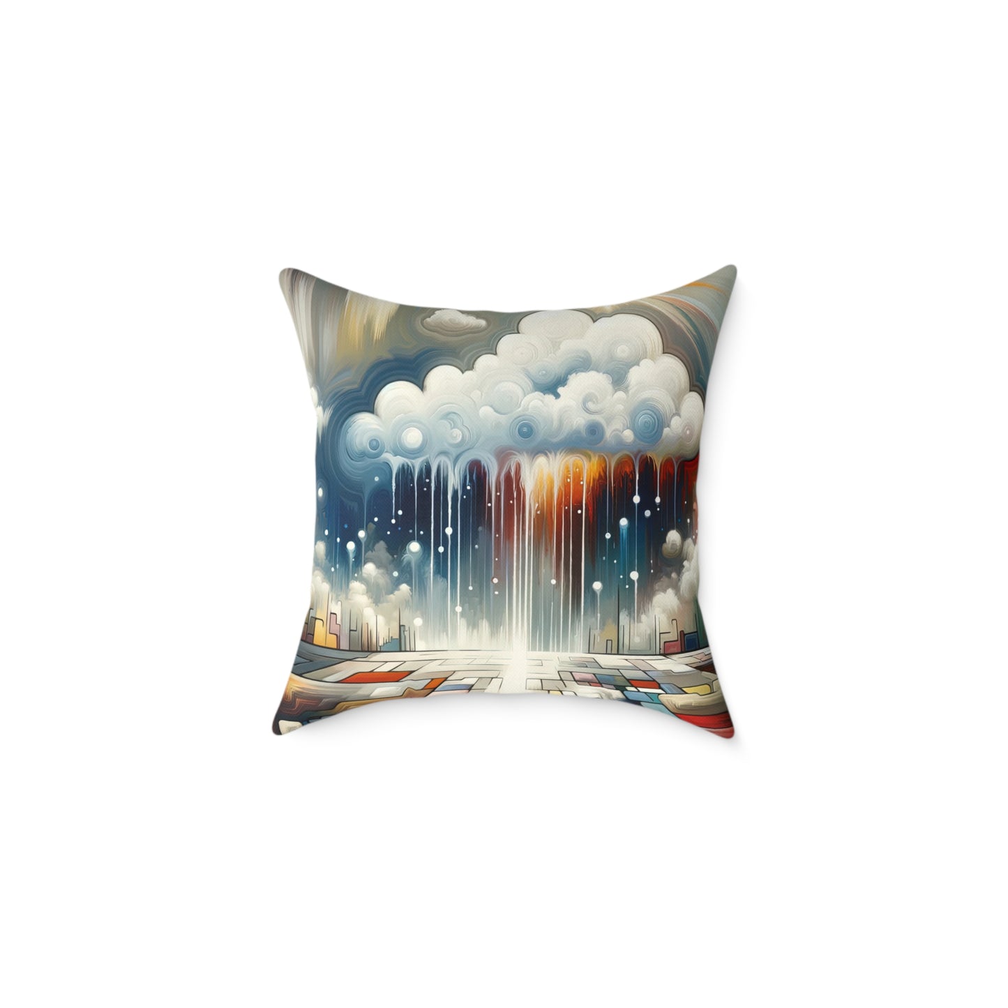 Grounding Silver Clouds Spun Polyester Pillow