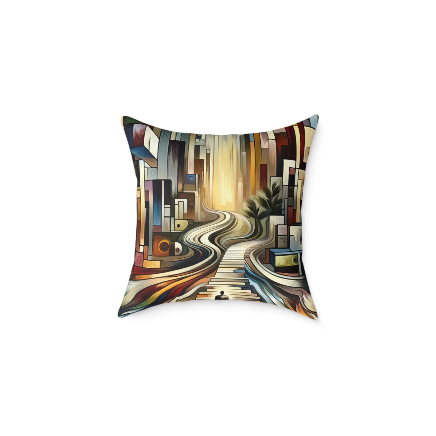 Relatable Journey Abstraction Spun Polyester Pillow