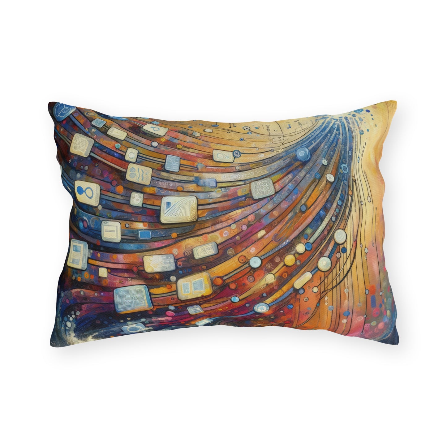Digital Tapestry Weaving Outdoor Pillows