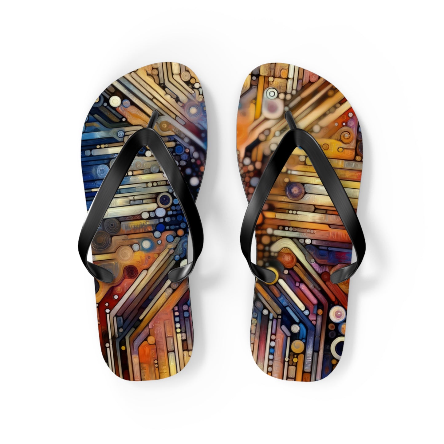 Digital Rhythm Tapestry Flip Flops
