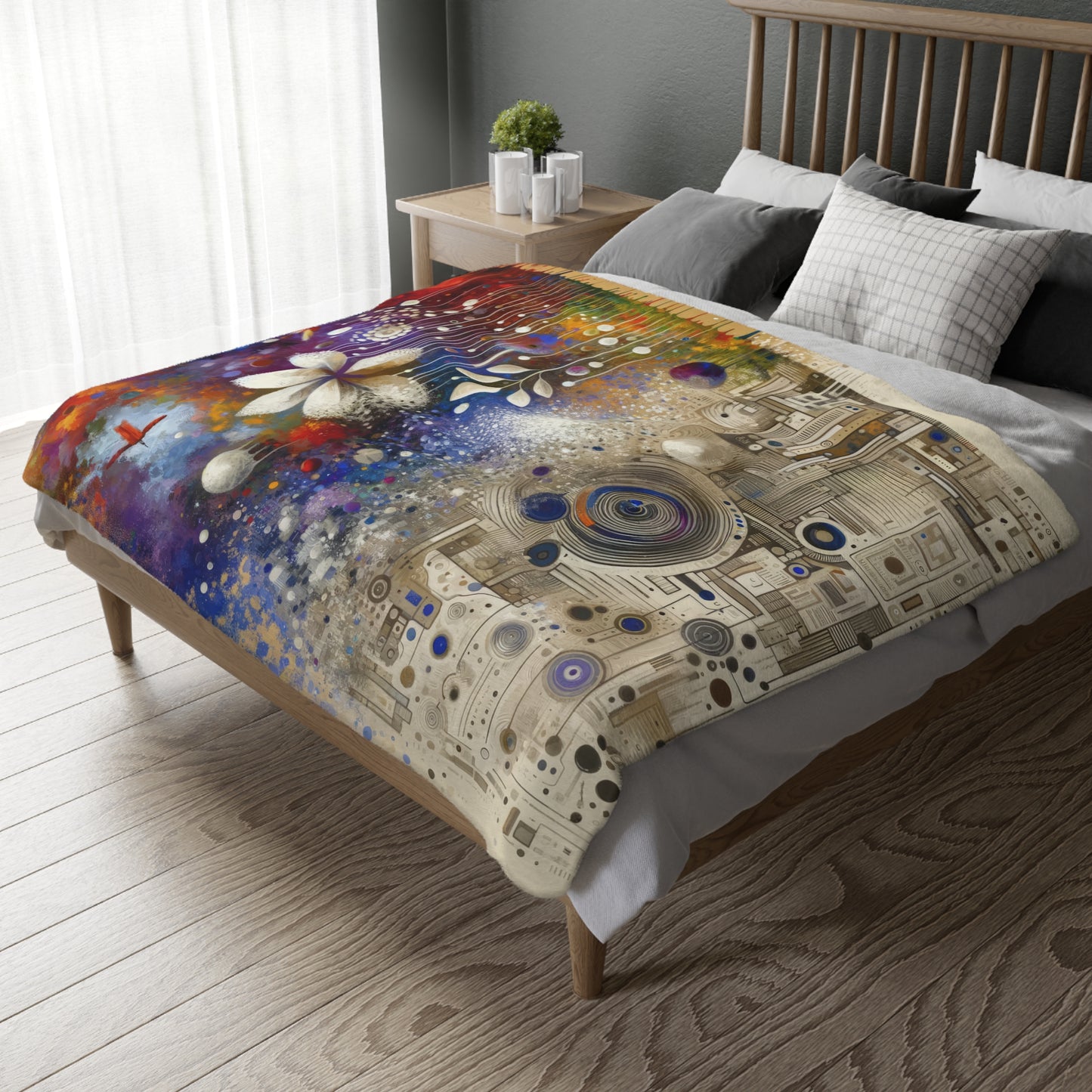 Inner Algorithm Synthesis Velveteen Microfiber Blanket (Two-sided print)