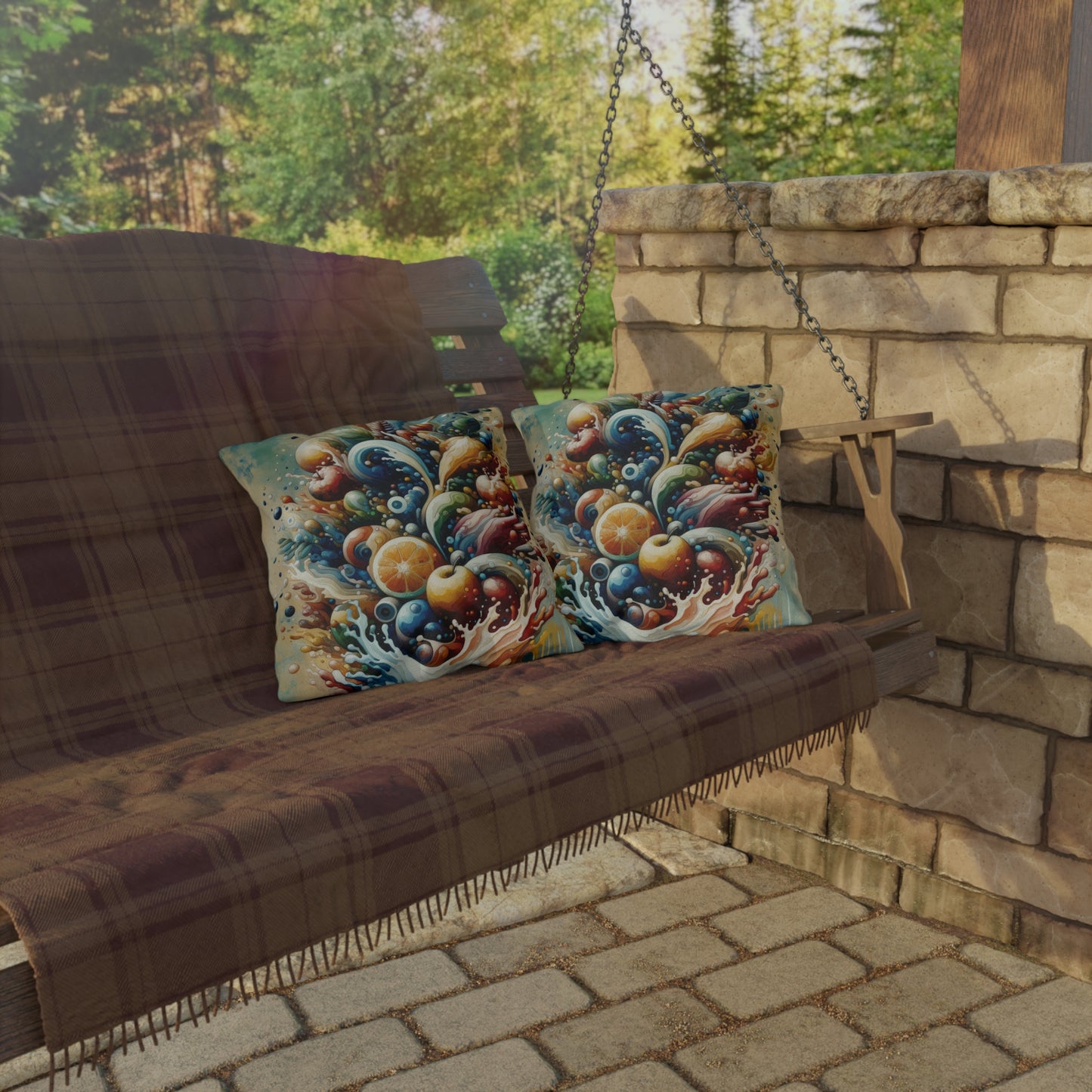 Nourishing Tachism Symphony Outdoor Pillows