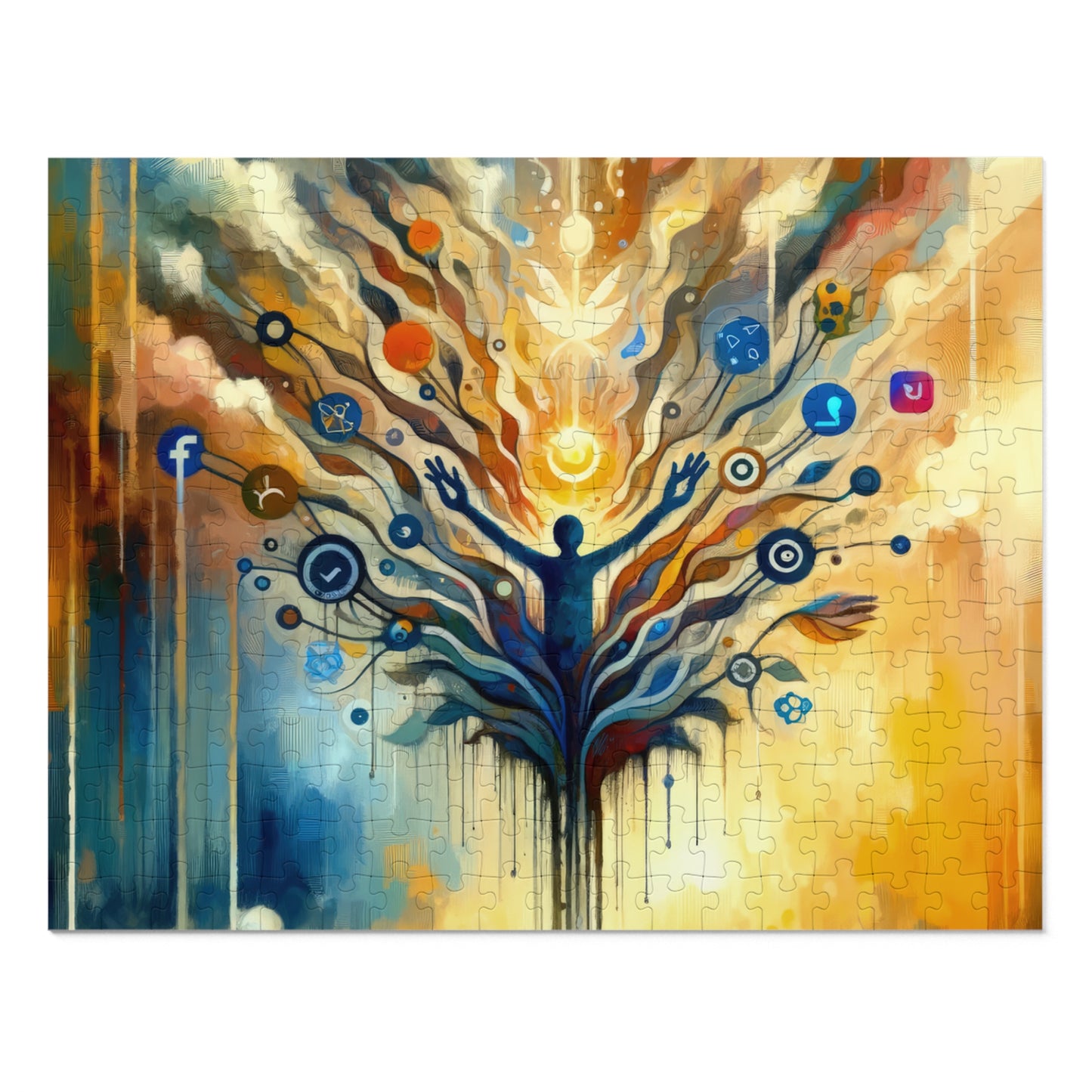 Reflective Digital Meditation Jigsaw Puzzle (30, 110, 252, 500,1000-Piece)