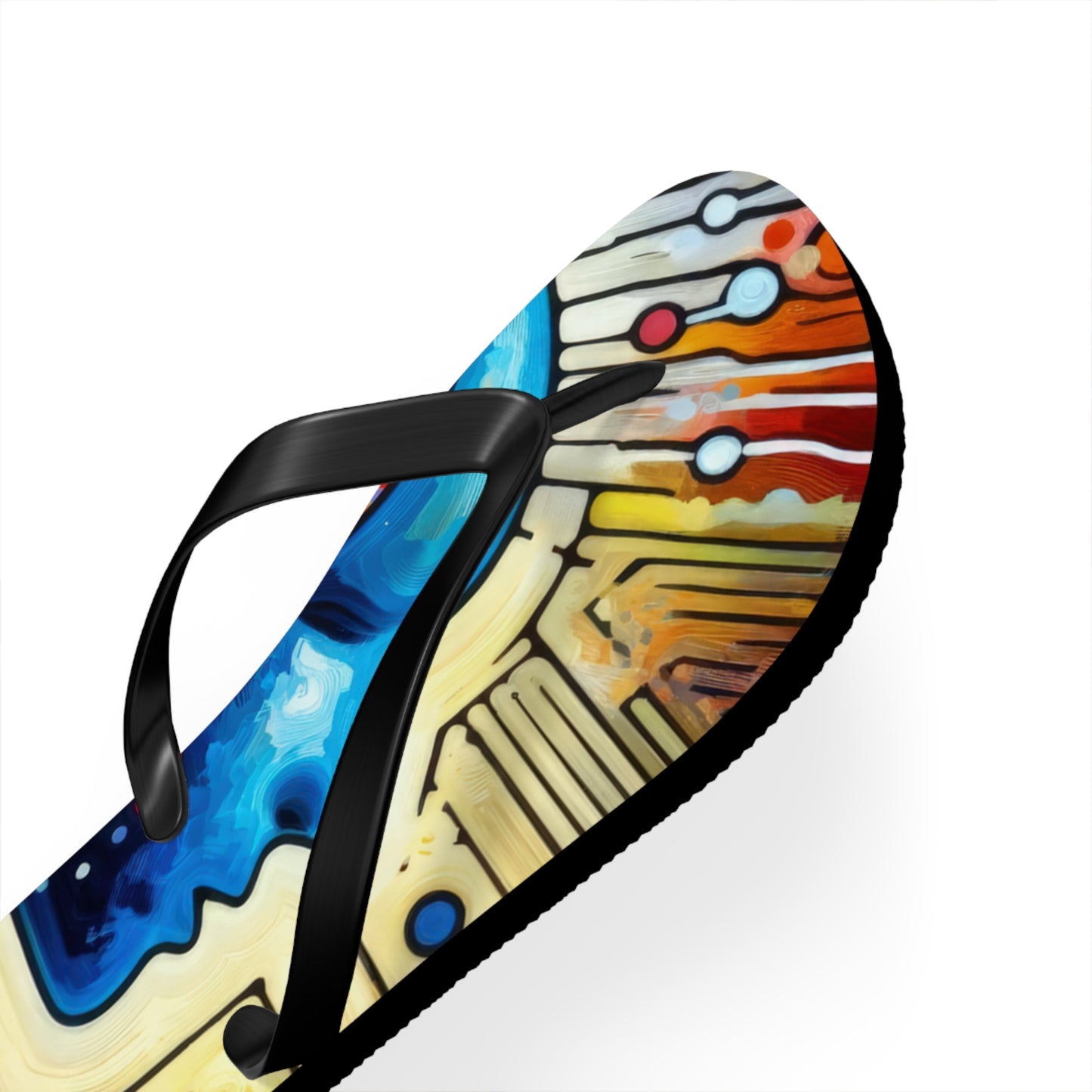 Empathetic Connection Abstract Flip Flops
