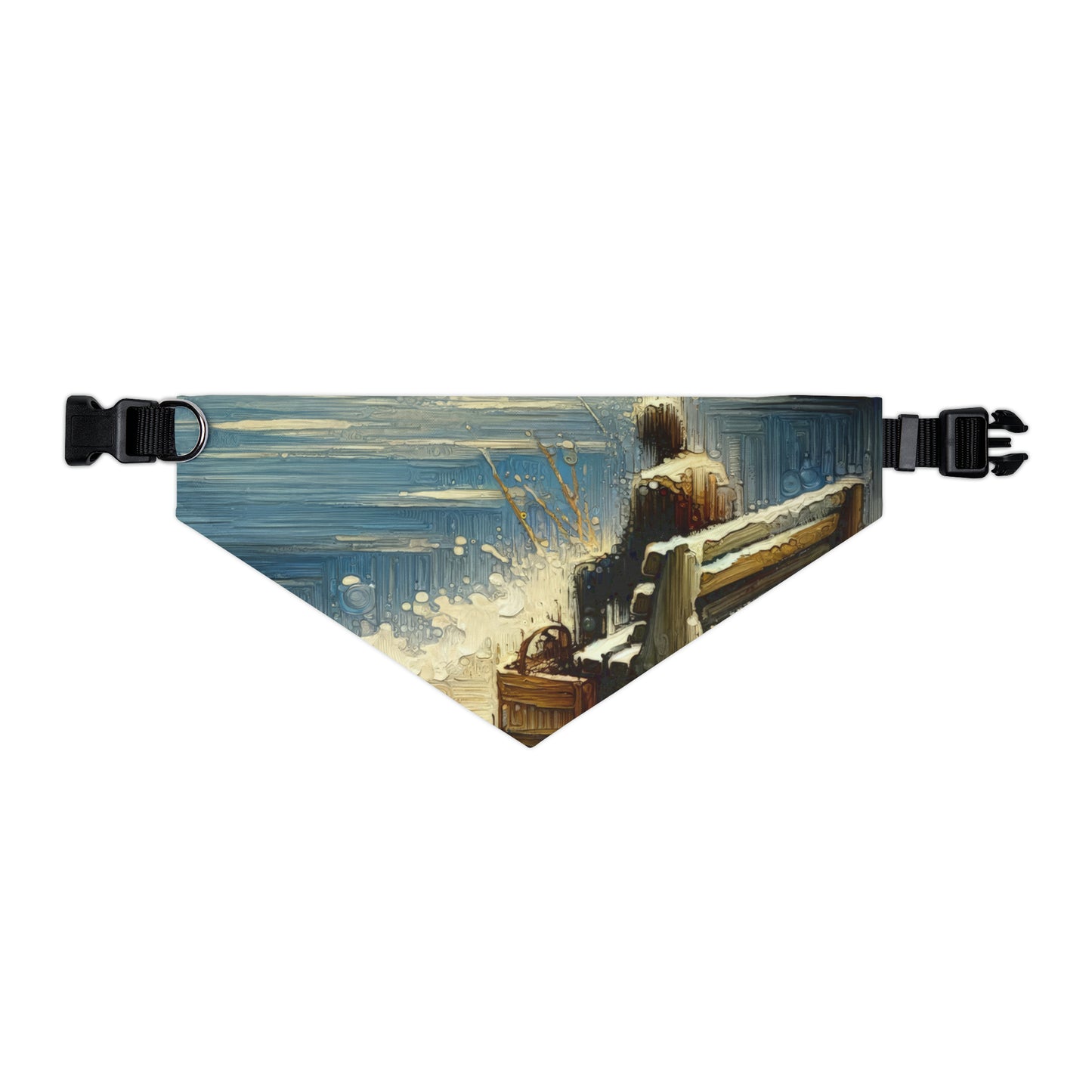 Seaside Solitude Tachism Pet Bandana Collar