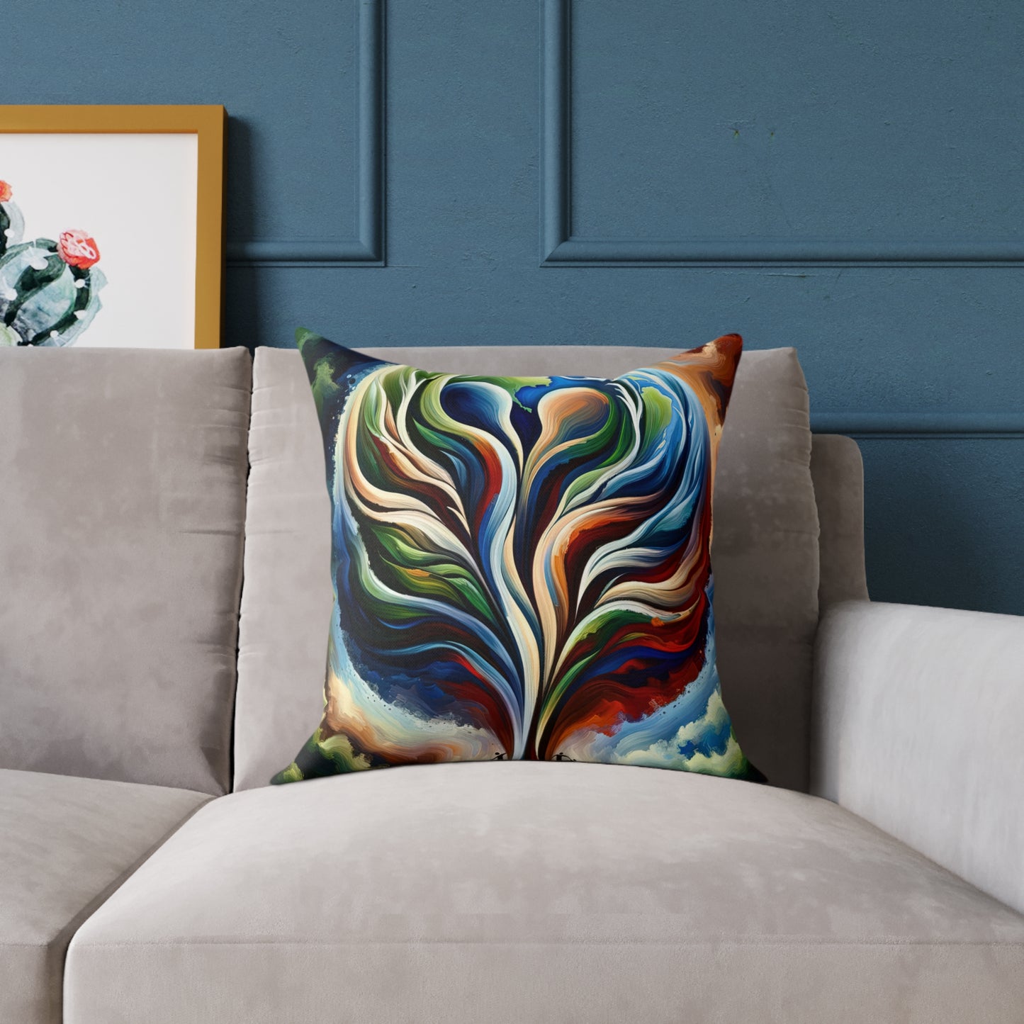 Interconnected Earth Advocates Spun Polyester Pillow