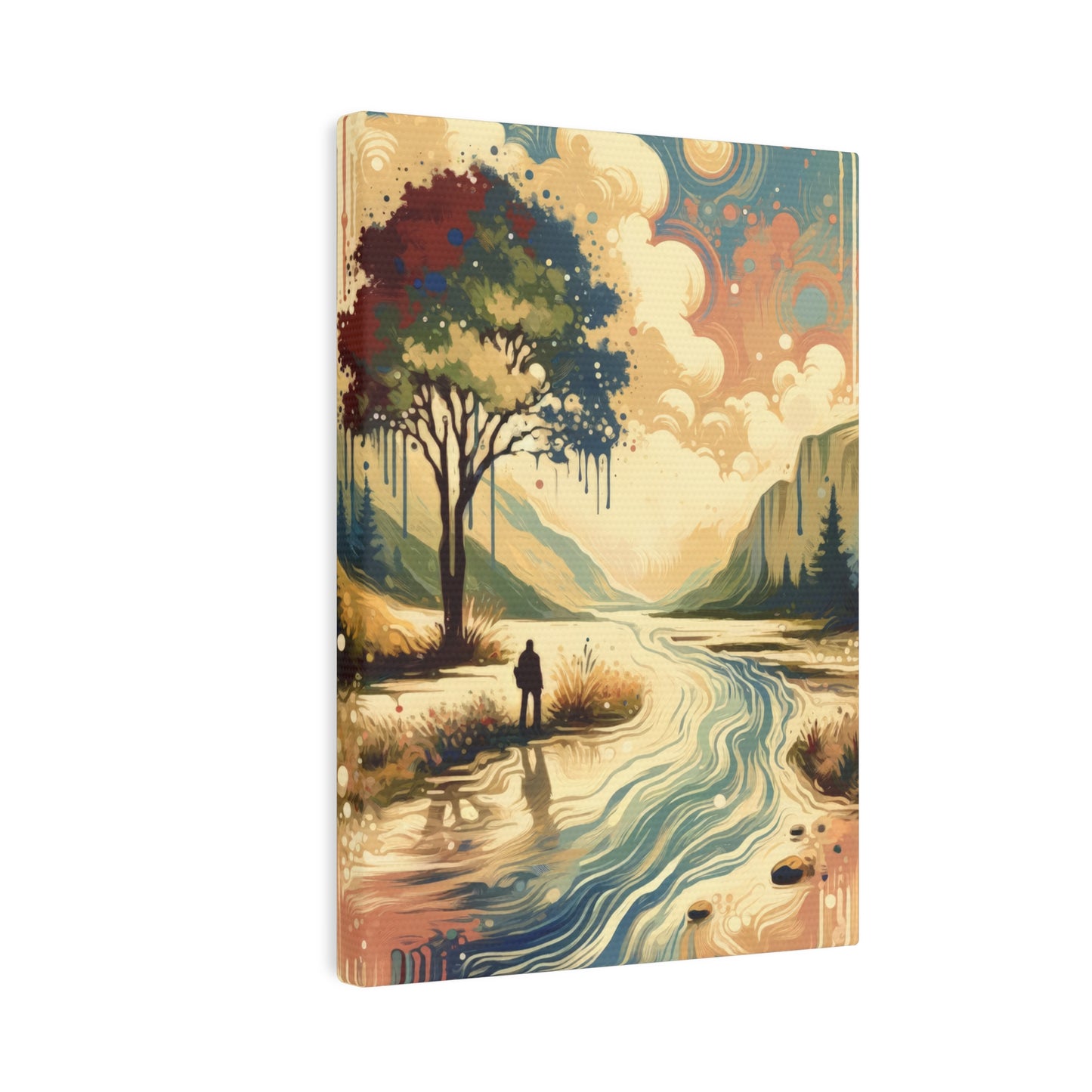 Serene Stream Sojourn Canvas Photo Tile