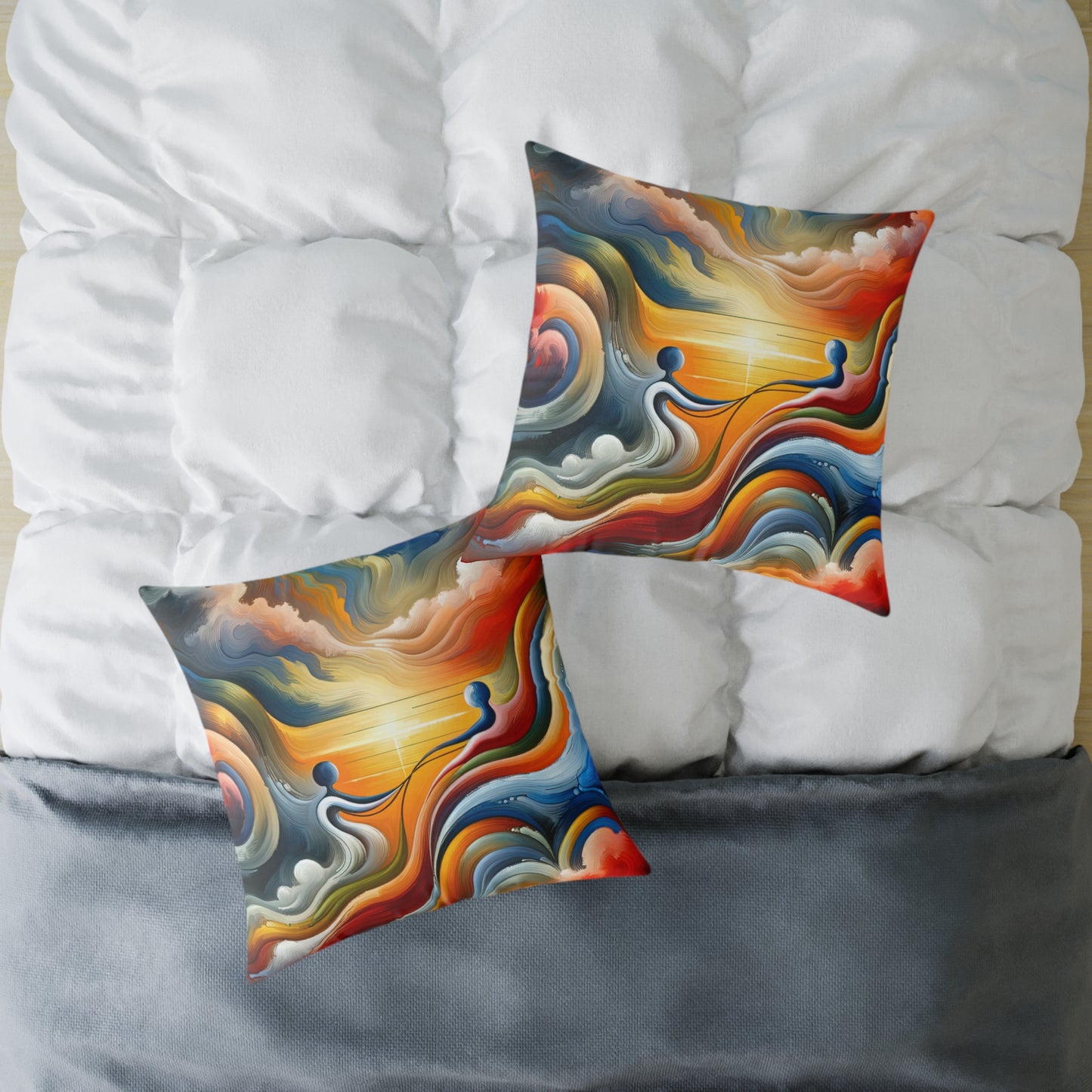 Empathetic Lifeline Abstract Spun Polyester Pillow