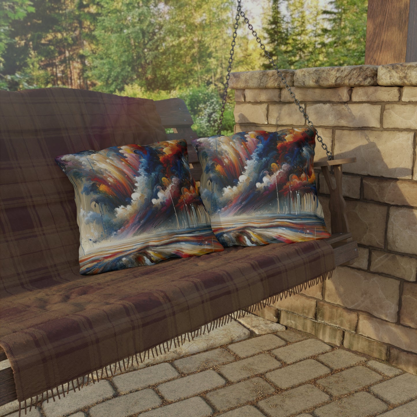 Grandiose Transformation Tachism Outdoor Pillows