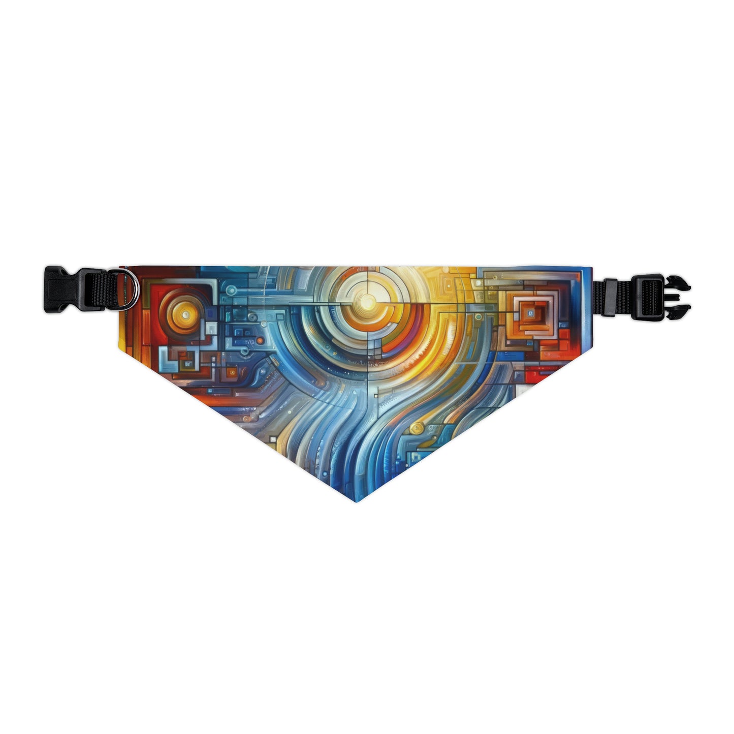Digital Tachism Connectivity Pet Bandana Collar