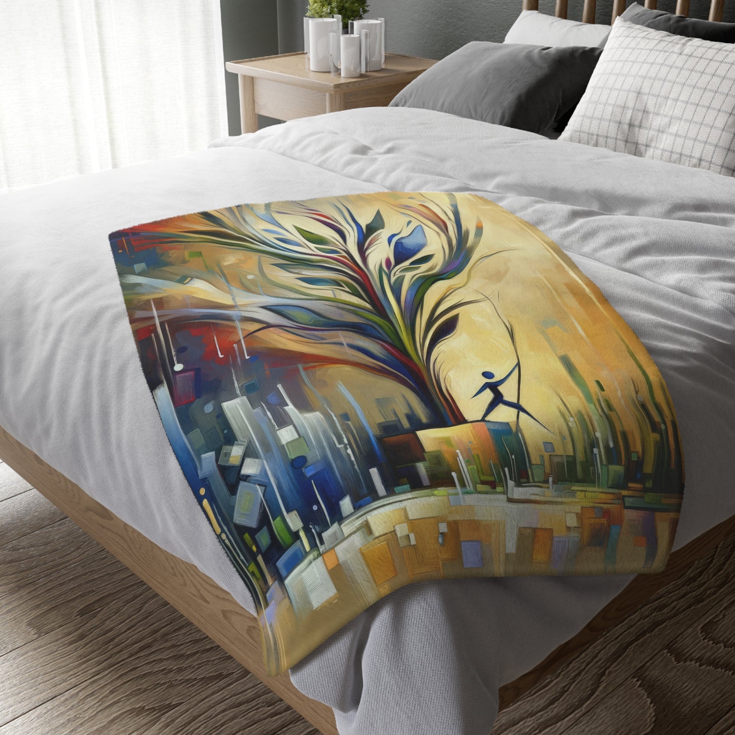 Pruning Distraction Tachism Velveteen Microfiber Blanket (Two-sided print)