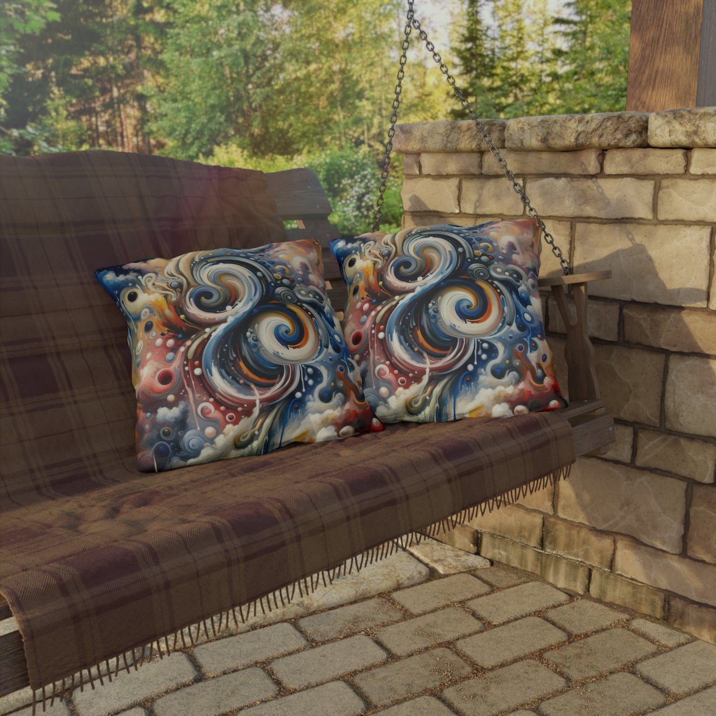 Paradoxical Embrace Tachism Outdoor Pillows