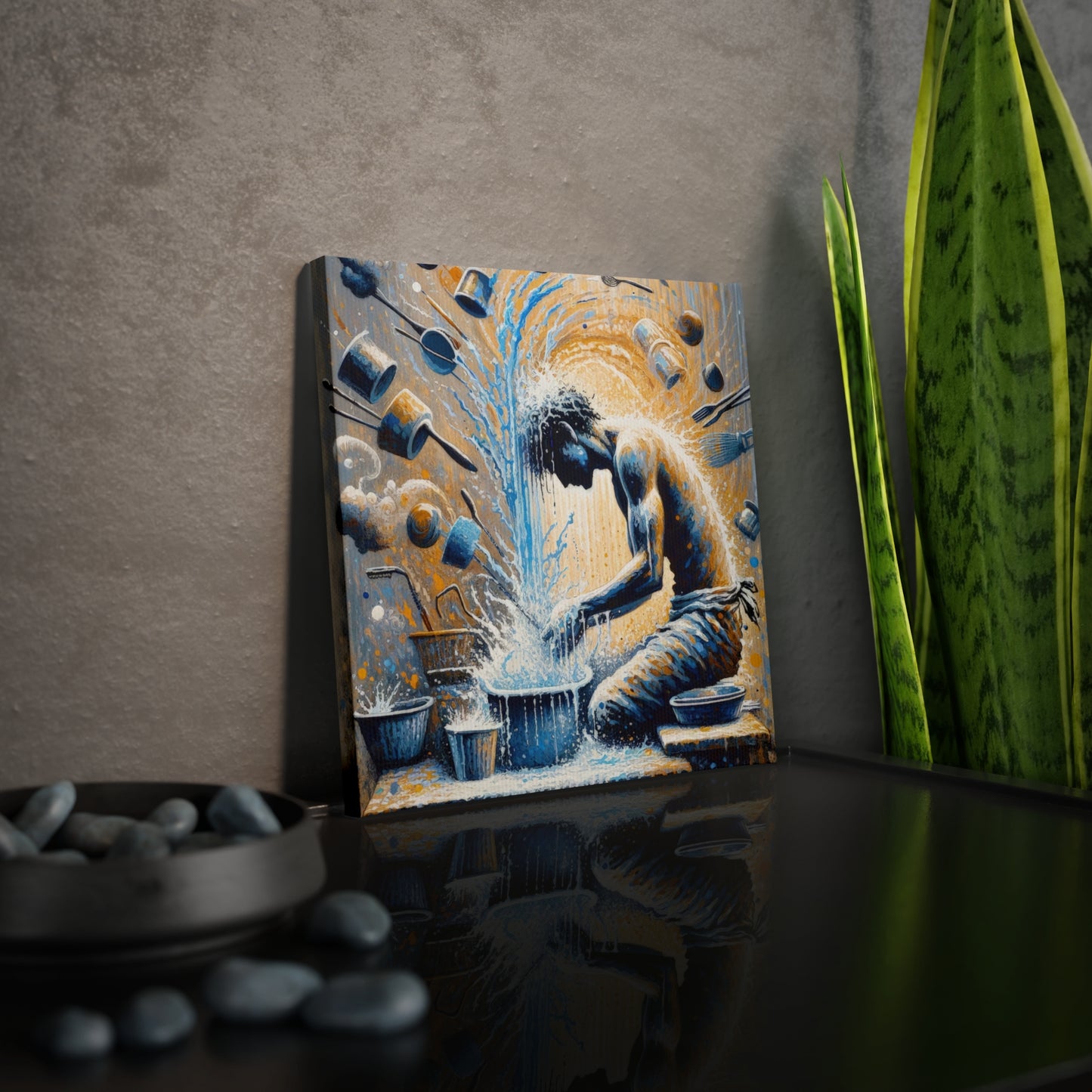 Meditative Kinetic Tachism Canvas Photo Tile